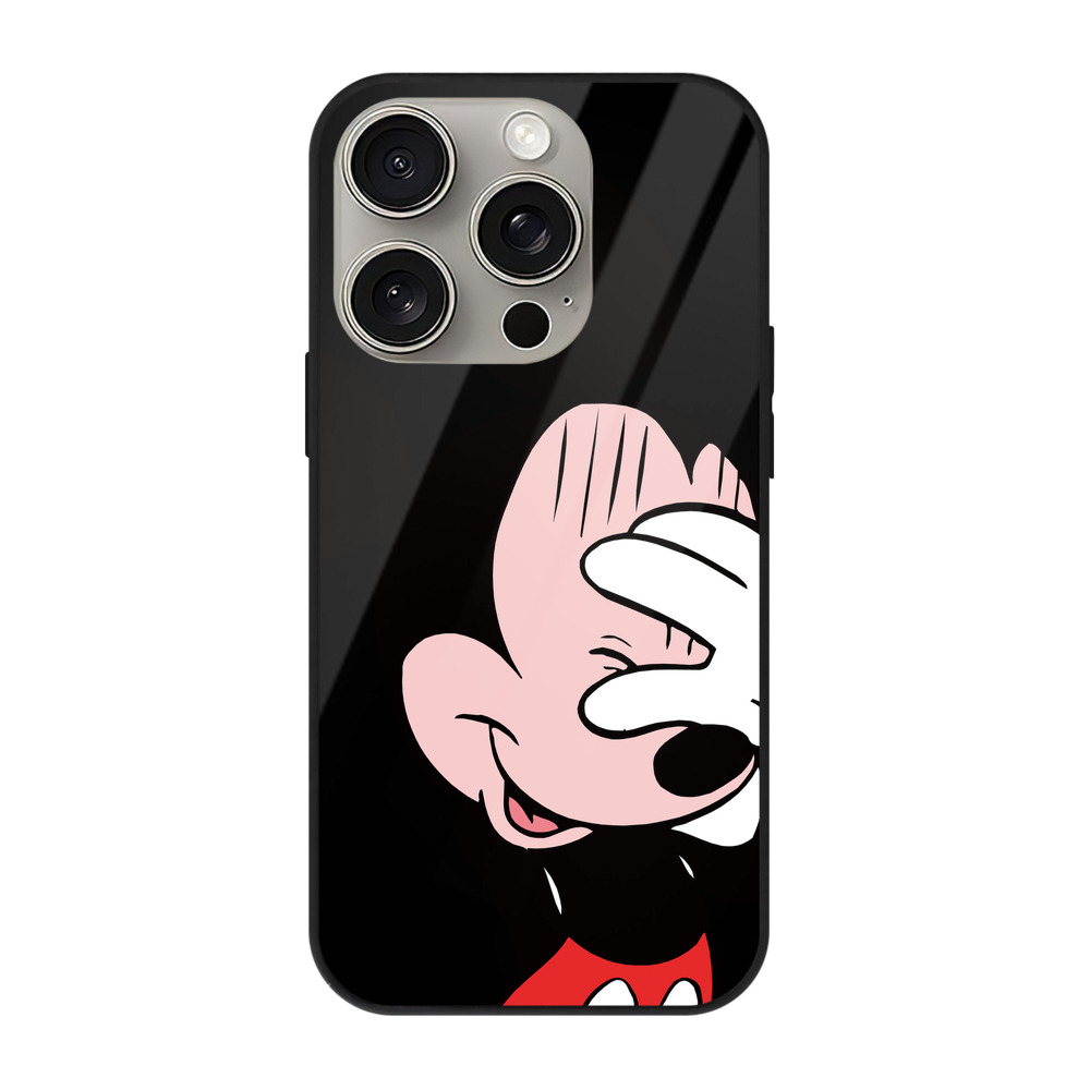 （画像用） ミッキーマウス Mickey Mouse 【iPhone15Pro対応】スマホケース 耐衝撃＆黄変防止 背面ガラス