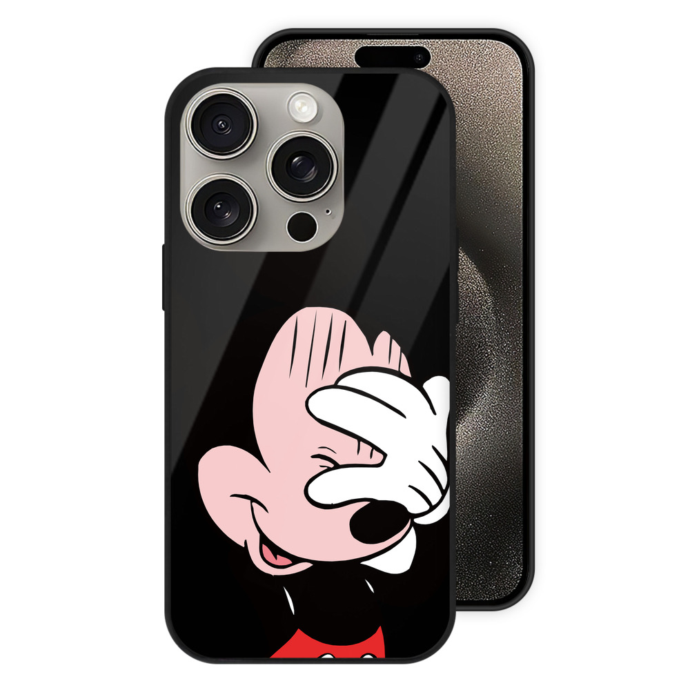 （画像用） ミッキーマウス Mickey Mouse 【iPhone15Pro対応】スマホケース 耐衝撃＆黄変防止 背面ガラス