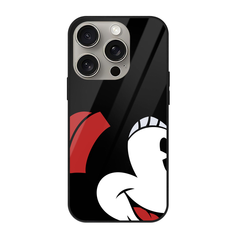 （画像用） ミッキーマウス Mickey Mouse 【iPhone15Pro対応】スマホケース 耐衝撃＆黄変防止 背面ガラス