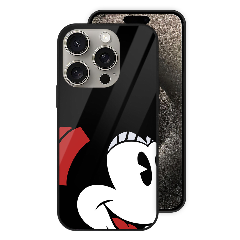 （画像用） ミッキーマウス Mickey Mouse 【iPhone15Pro対応】スマホケース 耐衝撃＆黄変防止 背面ガラス