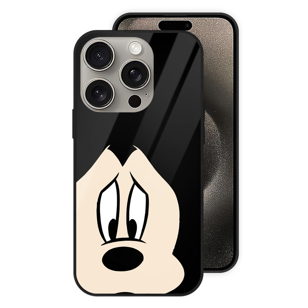 （画像用） ミッキーマウス Mickey Mouse 【iPhone15Pro対応】スマホケース 耐衝撃＆黄変防止 背面ガラス