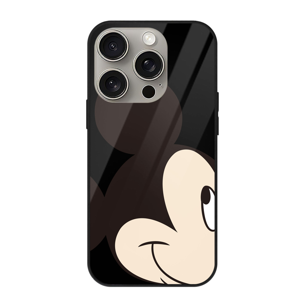（画像用） ミッキーマウス Mickey Mouse 【iPhone15Pro対応】スマホケース 耐衝撃＆黄変防止 背面ガラス