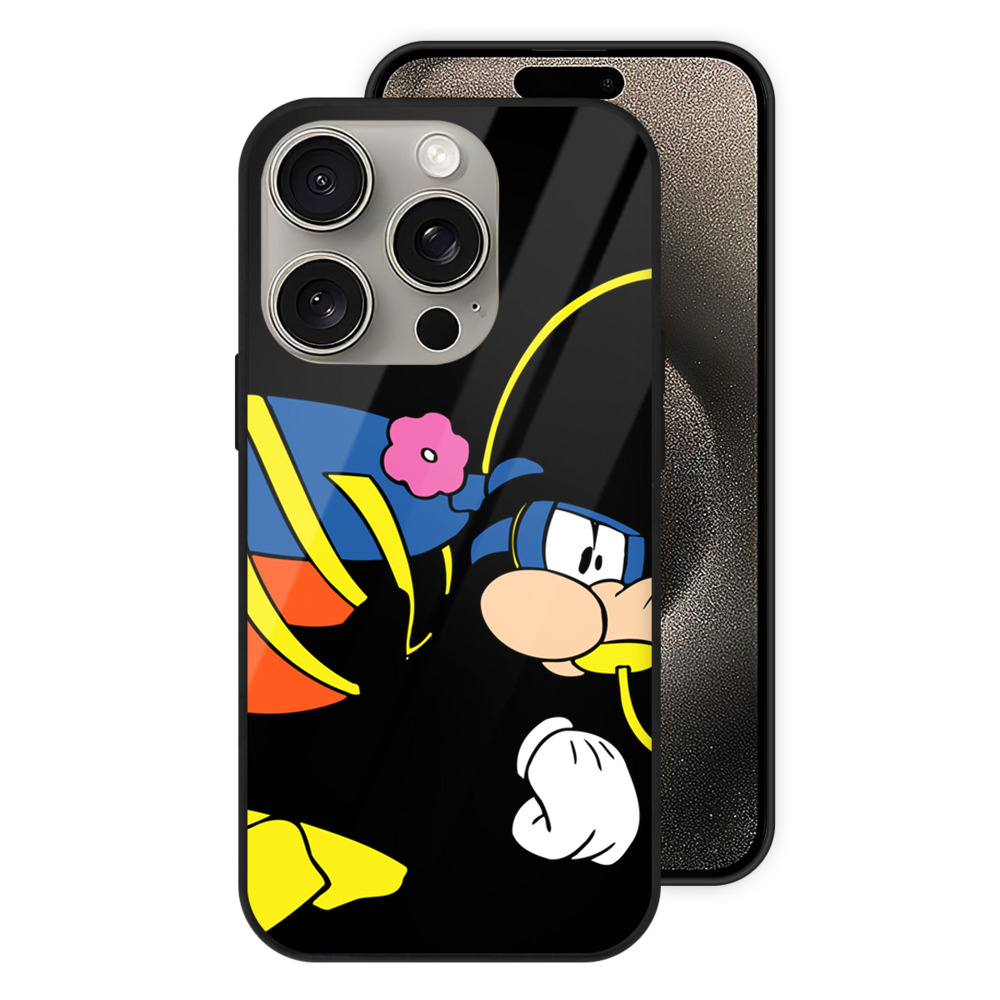 （画像用） ミッキーマウス Mickey Mouse 【iPhone15Pro対応】スマホケース 耐衝撃＆黄変防止 背面ガラス