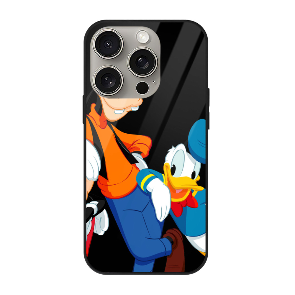 （画像用） ミッキーマウス Mickey Mouse 【iPhone15Pro対応】スマホケース 耐衝撃＆黄変防止 背面ガラス