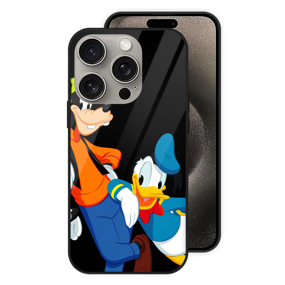 （画像用） ミッキーマウス Mickey Mouse 【iPhone15Pro対応】スマホケース 耐衝撃＆黄変防止 背面ガラス