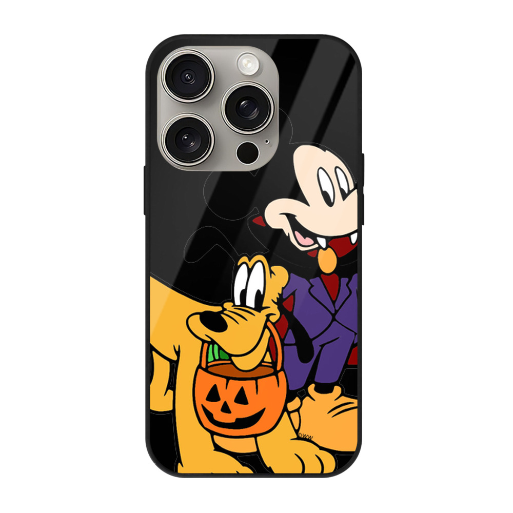 （画像用） ミッキーマウス Mickey Mouse 【iPhone15Pro対応】スマホケース 耐衝撃＆黄変防止 背面ガラス