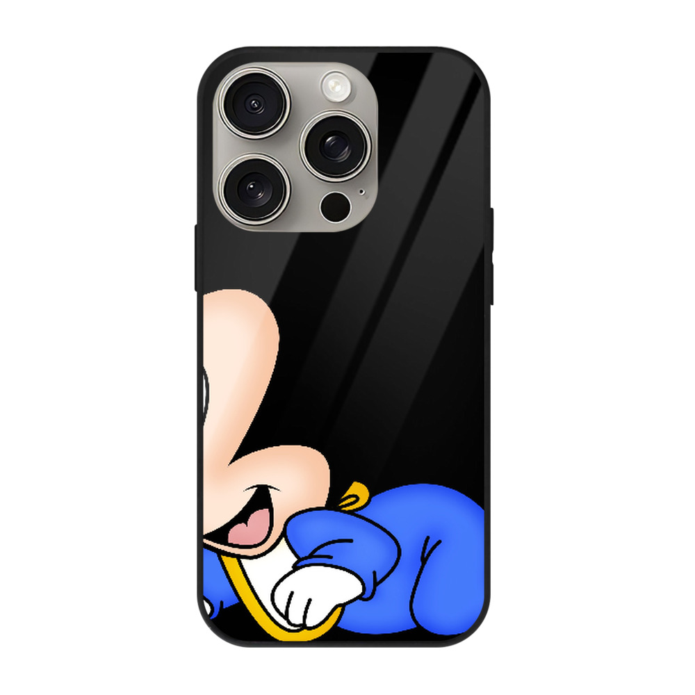 （画像用） ミッキーマウス Mickey Mouse 【iPhone15Pro対応】スマホケース 耐衝撃＆黄変防止 背面ガラス