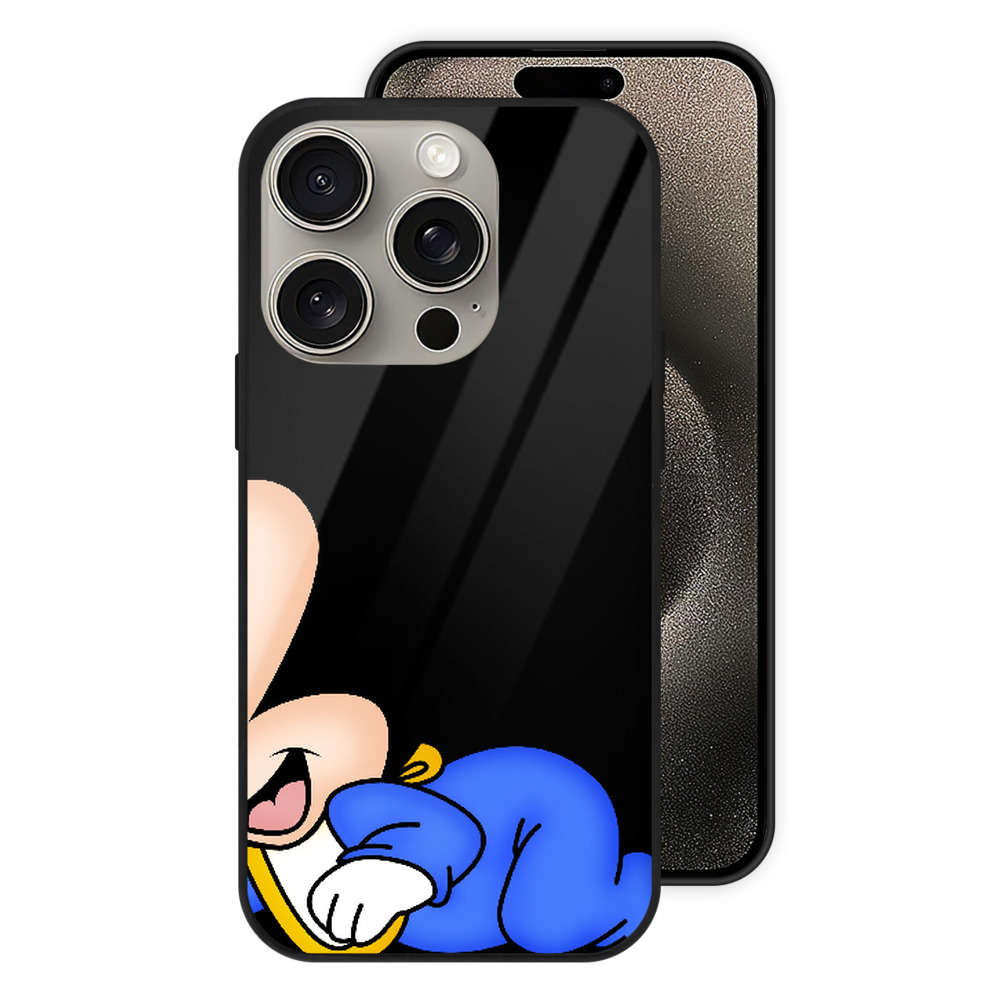 （画像用） ミッキーマウス Mickey Mouse 【iPhone15Pro対応】スマホケース 耐衝撃＆黄変防止 背面ガラス