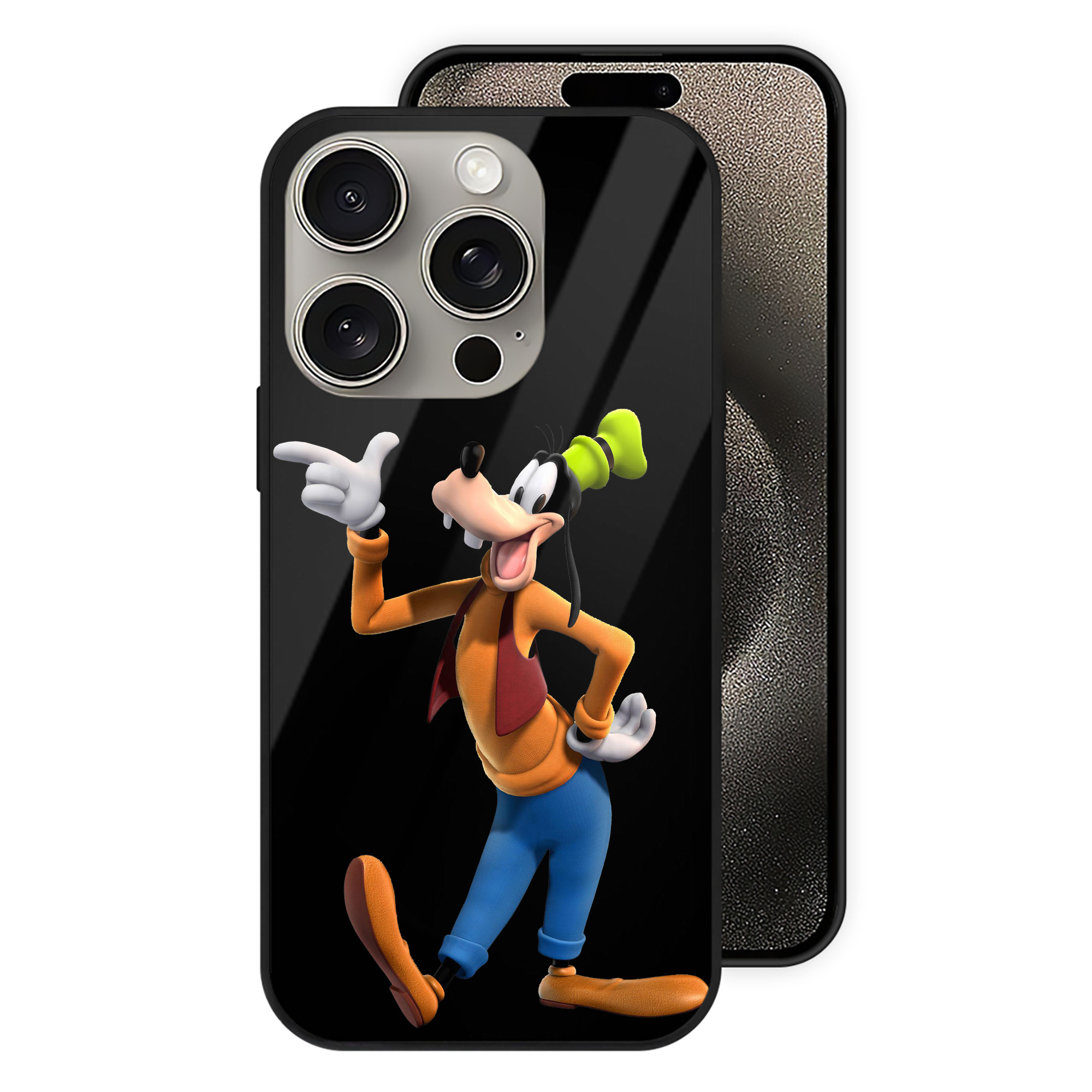 （画像用） ミッキーマウス Mickey Mouse 【iPhone15Pro対応】スマホケース 耐衝撃＆黄変防止 背面ガラス