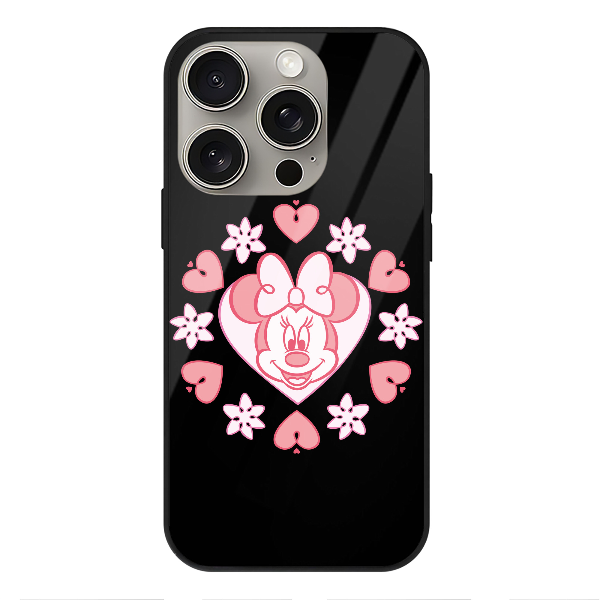 （画像用） ミッキーマウス Mickey Mouse 【iPhone15Pro対応】スマホケース 耐衝撃＆黄変防止 背面ガラス