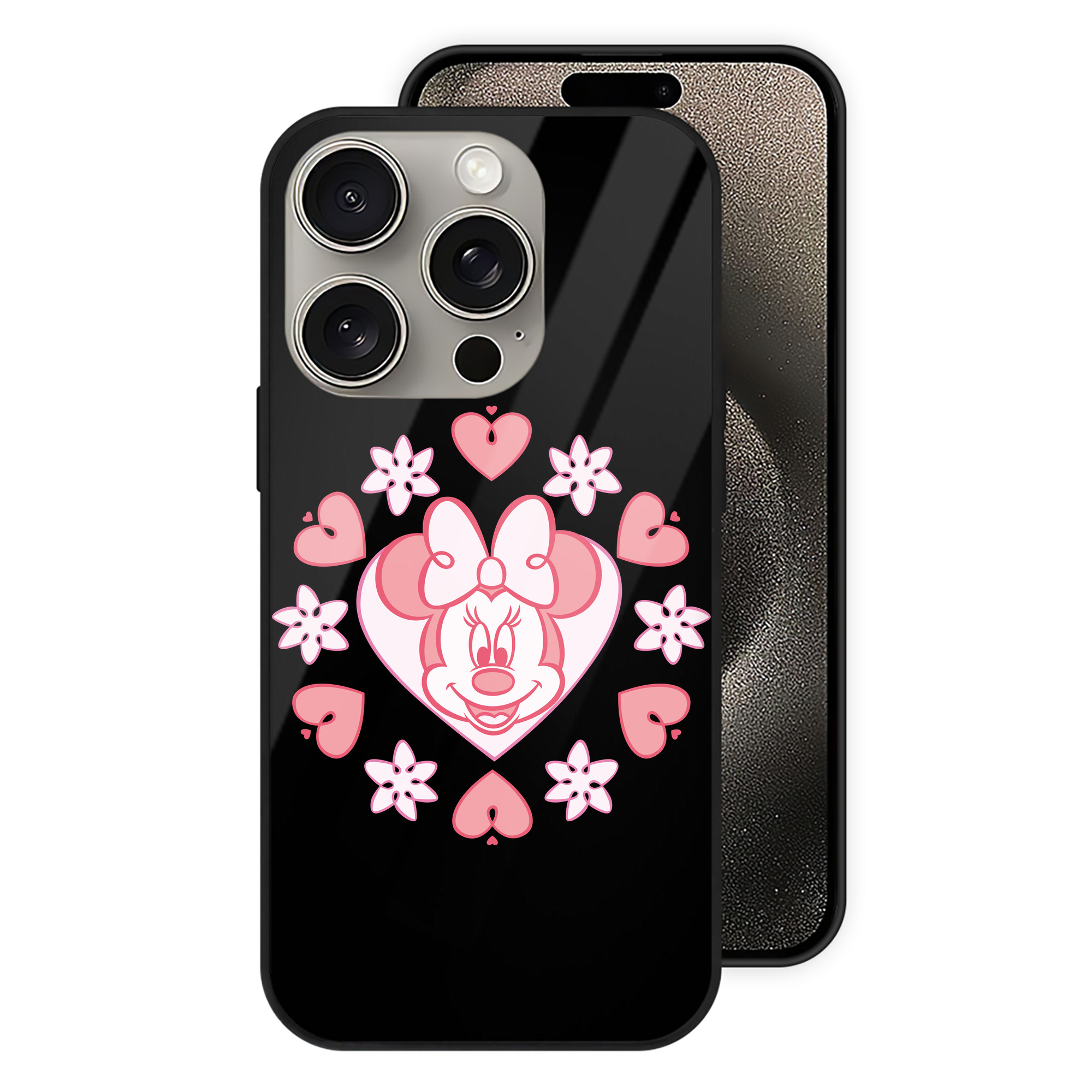 （画像用） ミッキーマウス Mickey Mouse 【iPhone15Pro対応】スマホケース 耐衝撃＆黄変防止 背面ガラス