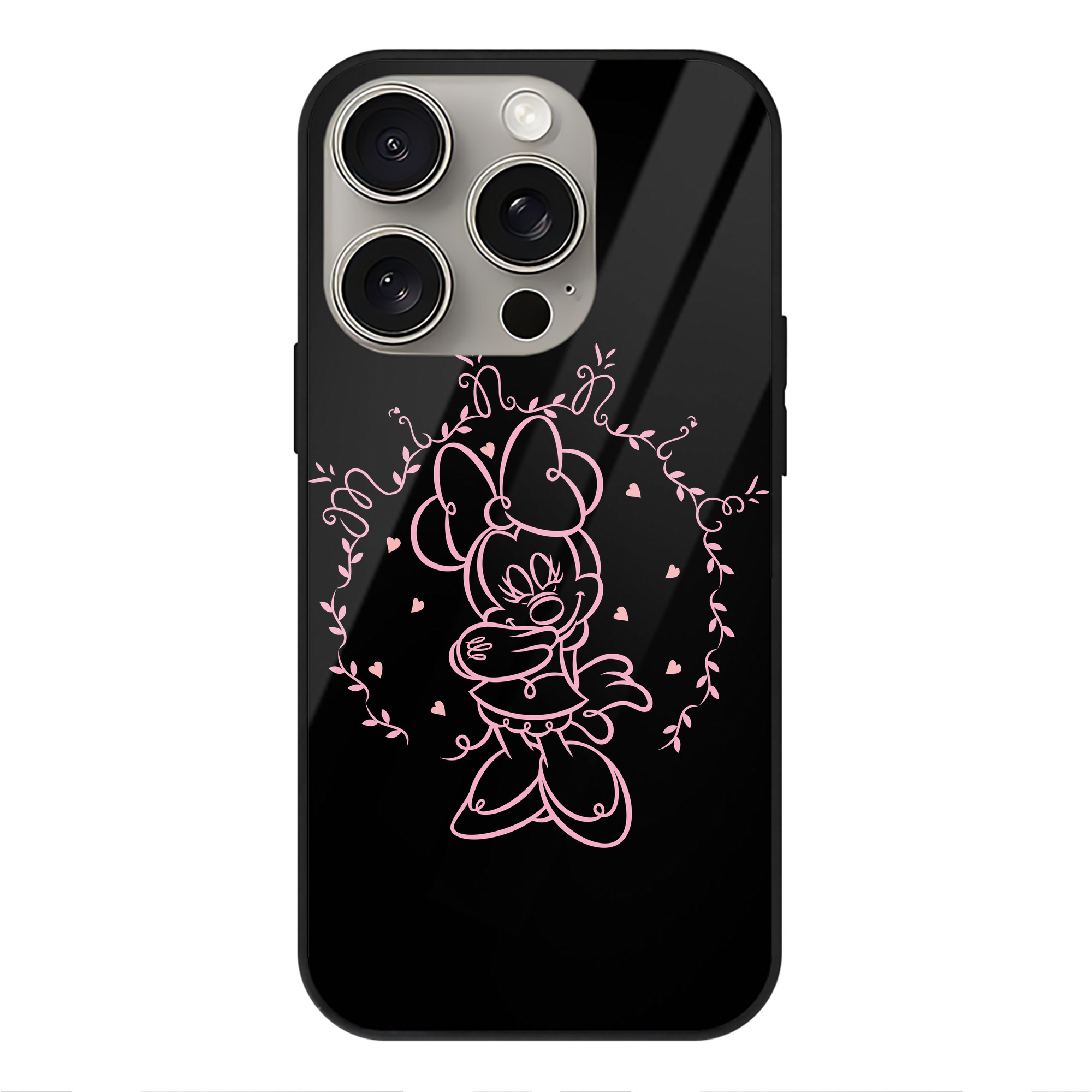 （画像用） ミッキーマウス Mickey Mouse 【iPhone15Pro対応】スマホケース 耐衝撃＆黄変防止 背面ガラス