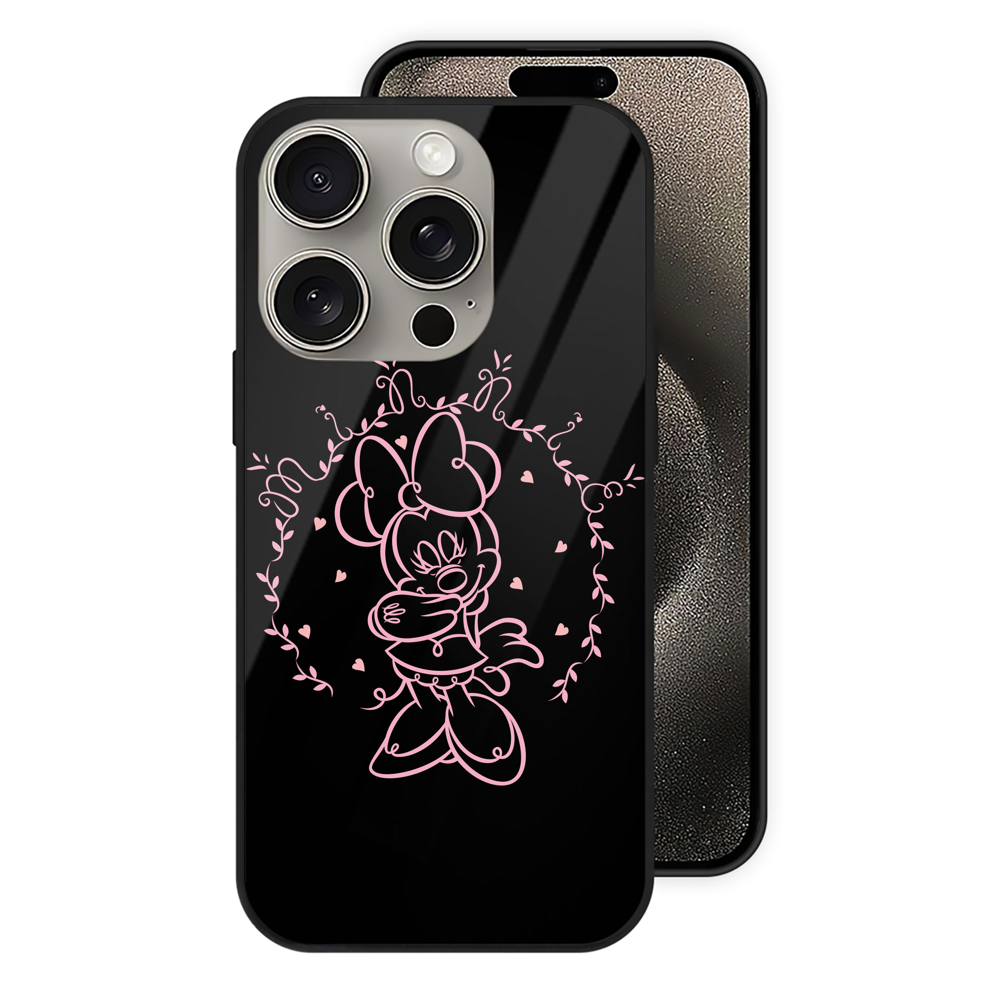 （画像用） ミッキーマウス Mickey Mouse 【iPhone15Pro対応】スマホケース 耐衝撃＆黄変防止 背面ガラス