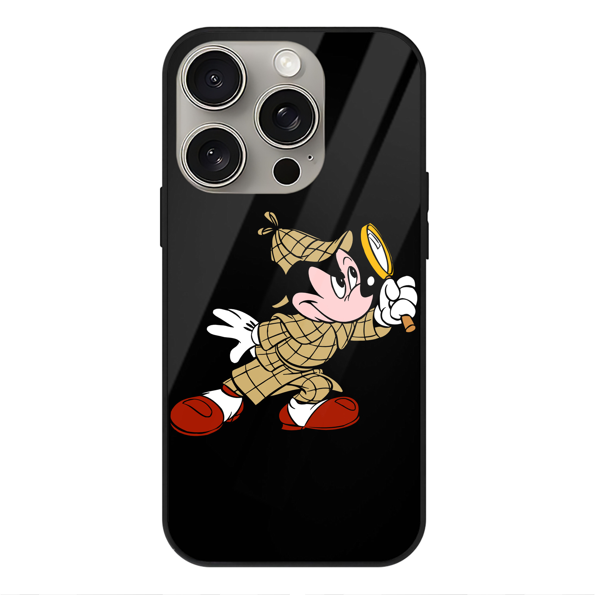 （画像用） ミッキーマウス Mickey Mouse 【iPhone15Pro対応】スマホケース 耐衝撃＆黄変防止 背面ガラス