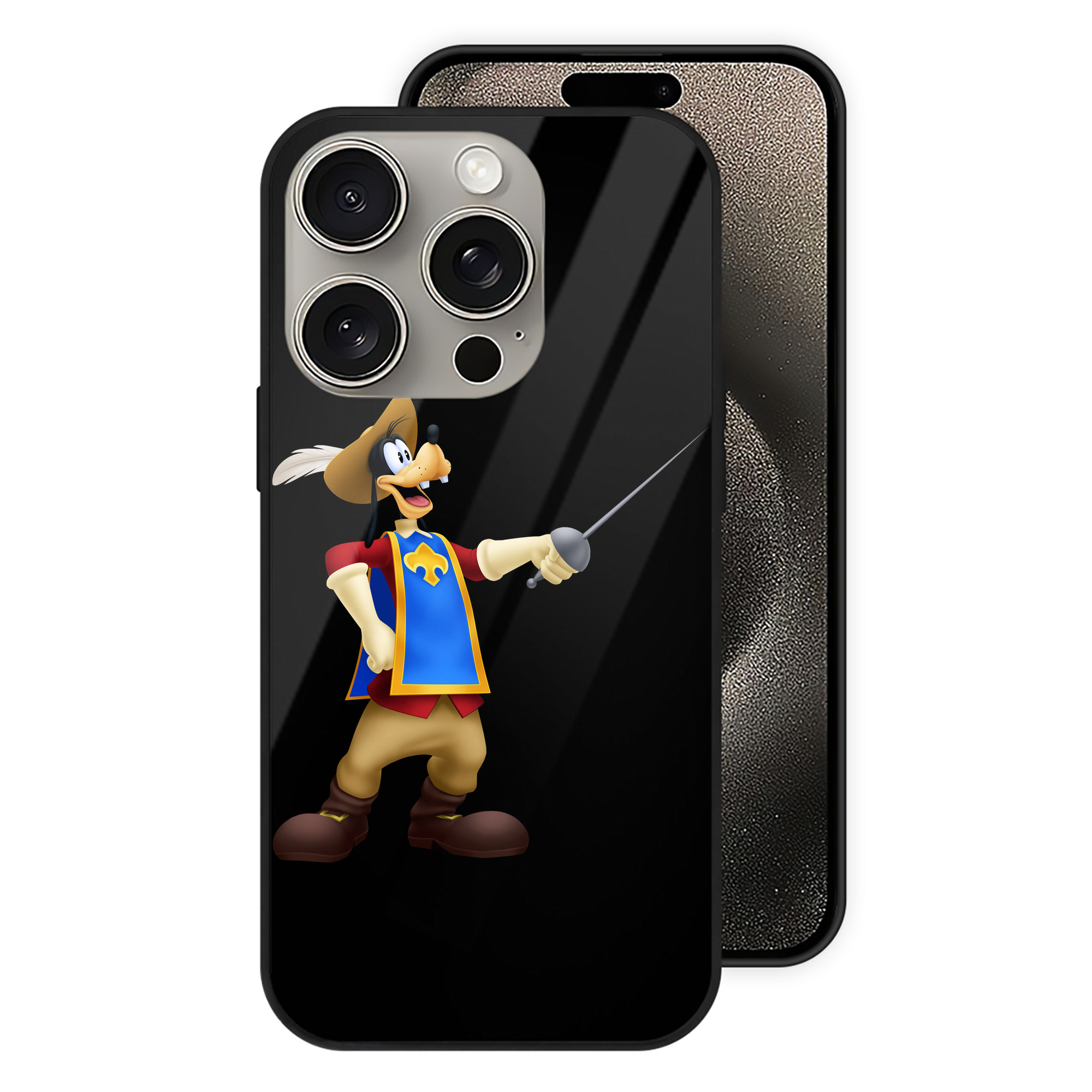 （画像用） ミッキーマウス Mickey Mouse 【iPhone15Pro対応】スマホケース 耐衝撃＆黄変防止 背面ガラス