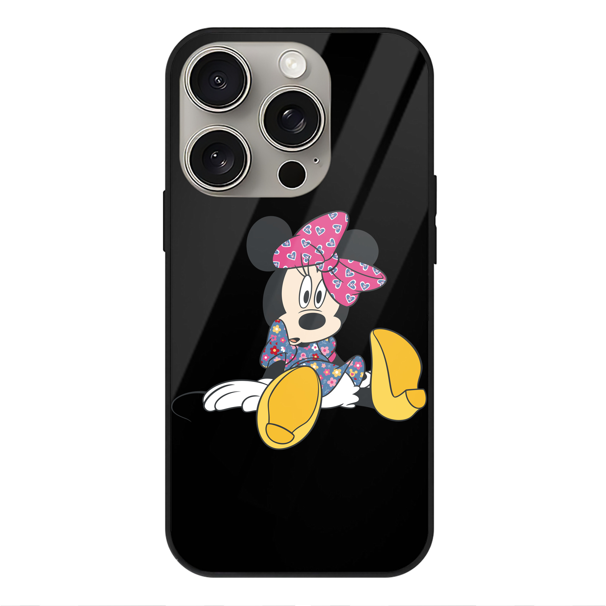 （画像用） ミッキーマウス Mickey Mouse 【iPhone15Pro対応】スマホケース 耐衝撃＆黄変防止 背面ガラス