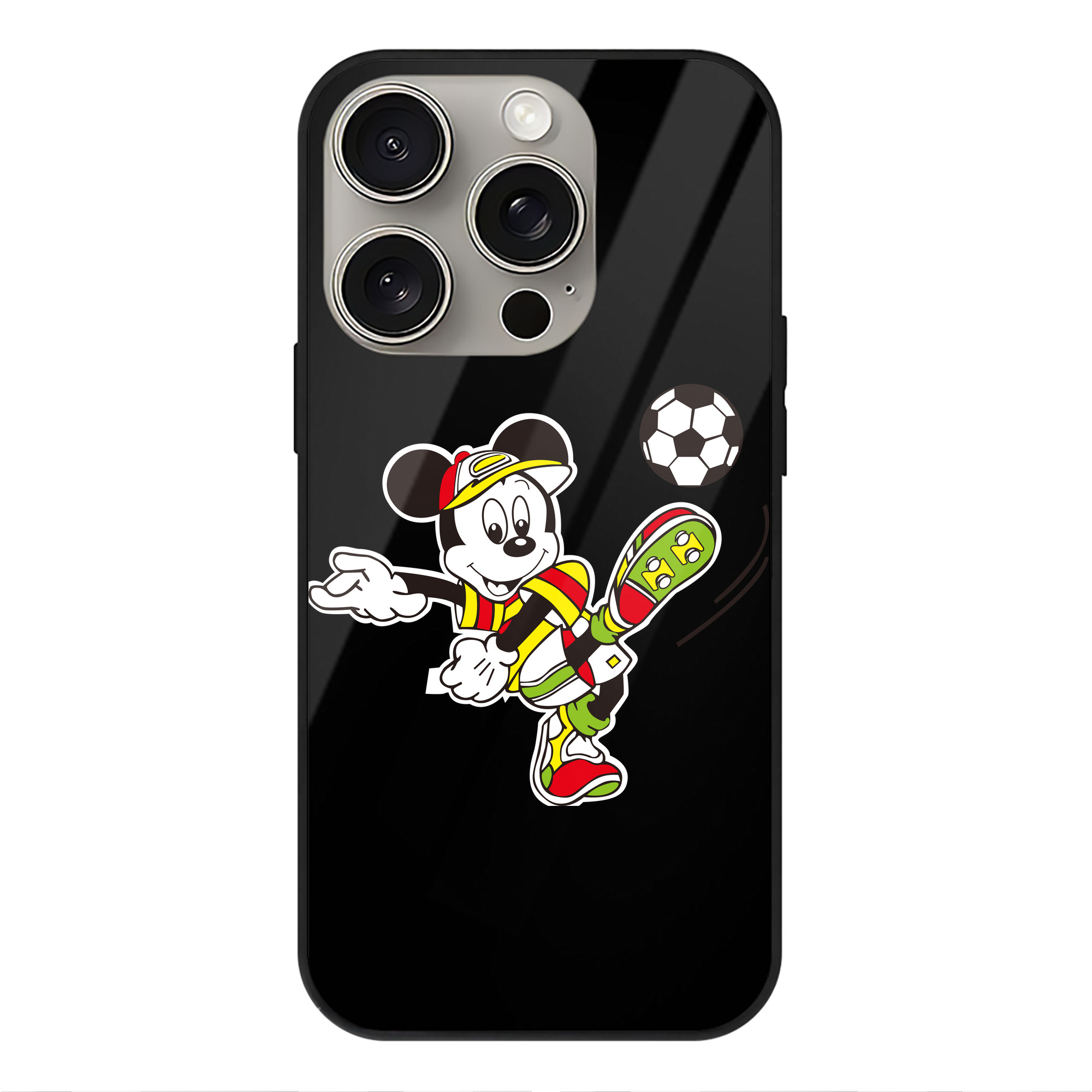 （画像用） ミッキーマウス Mickey Mouse 【iPhone15Pro対応】スマホケース 耐衝撃＆黄変防止 背面ガラス
