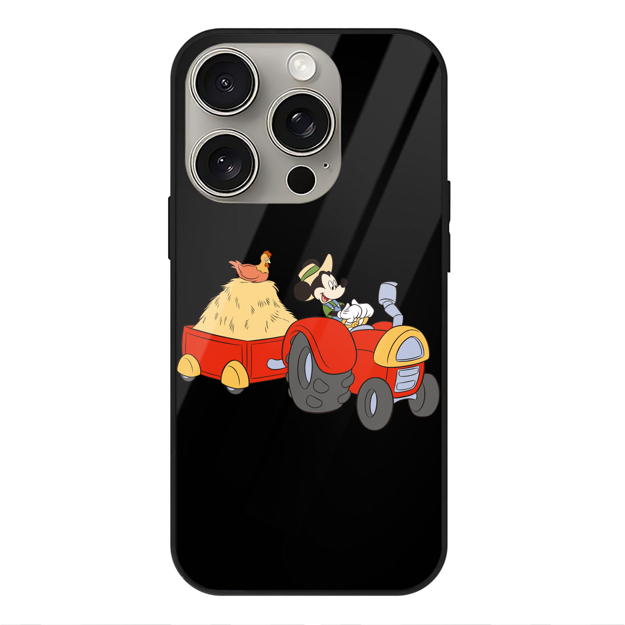 （画像用） ミッキーマウス Mickey Mouse 【iPhone15Pro対応】スマホケース 耐衝撃＆黄変防止 背面ガラス