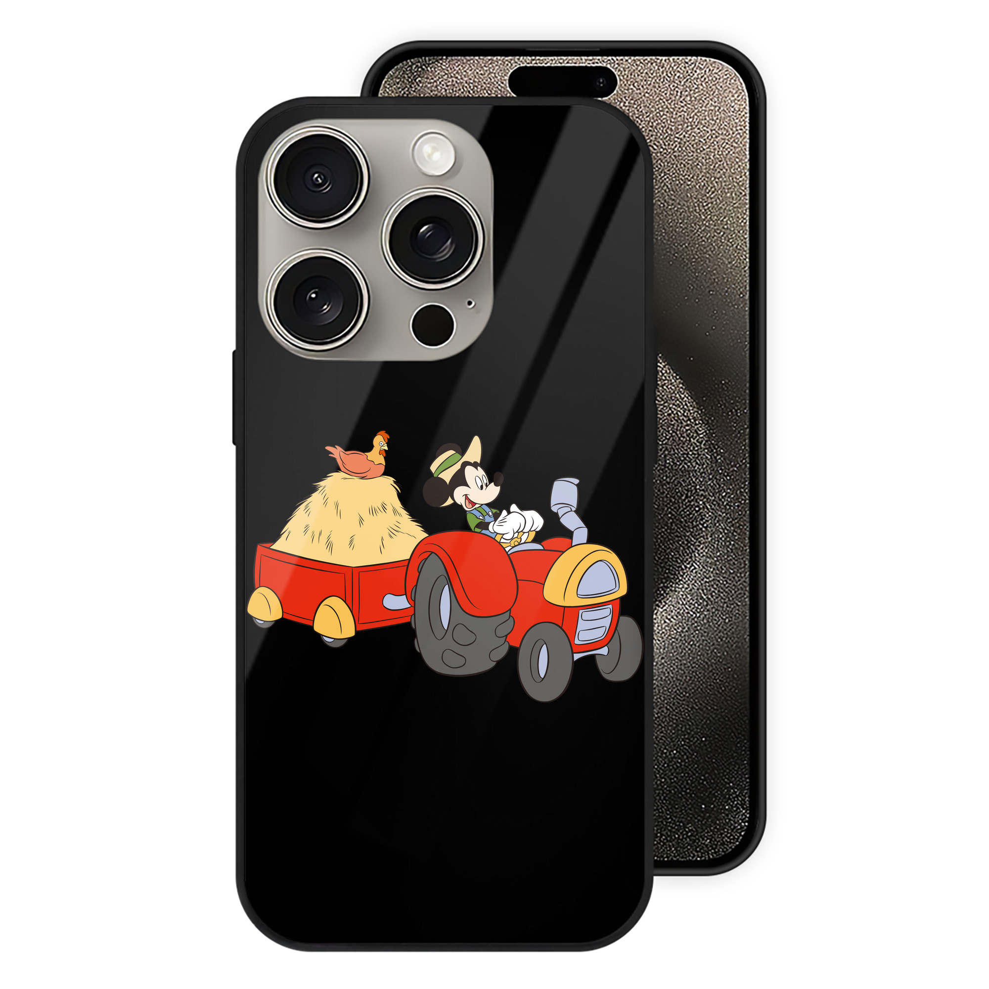 （画像用） ミッキーマウス Mickey Mouse 【iPhone15Pro対応】スマホケース 耐衝撃＆黄変防止 背面ガラス