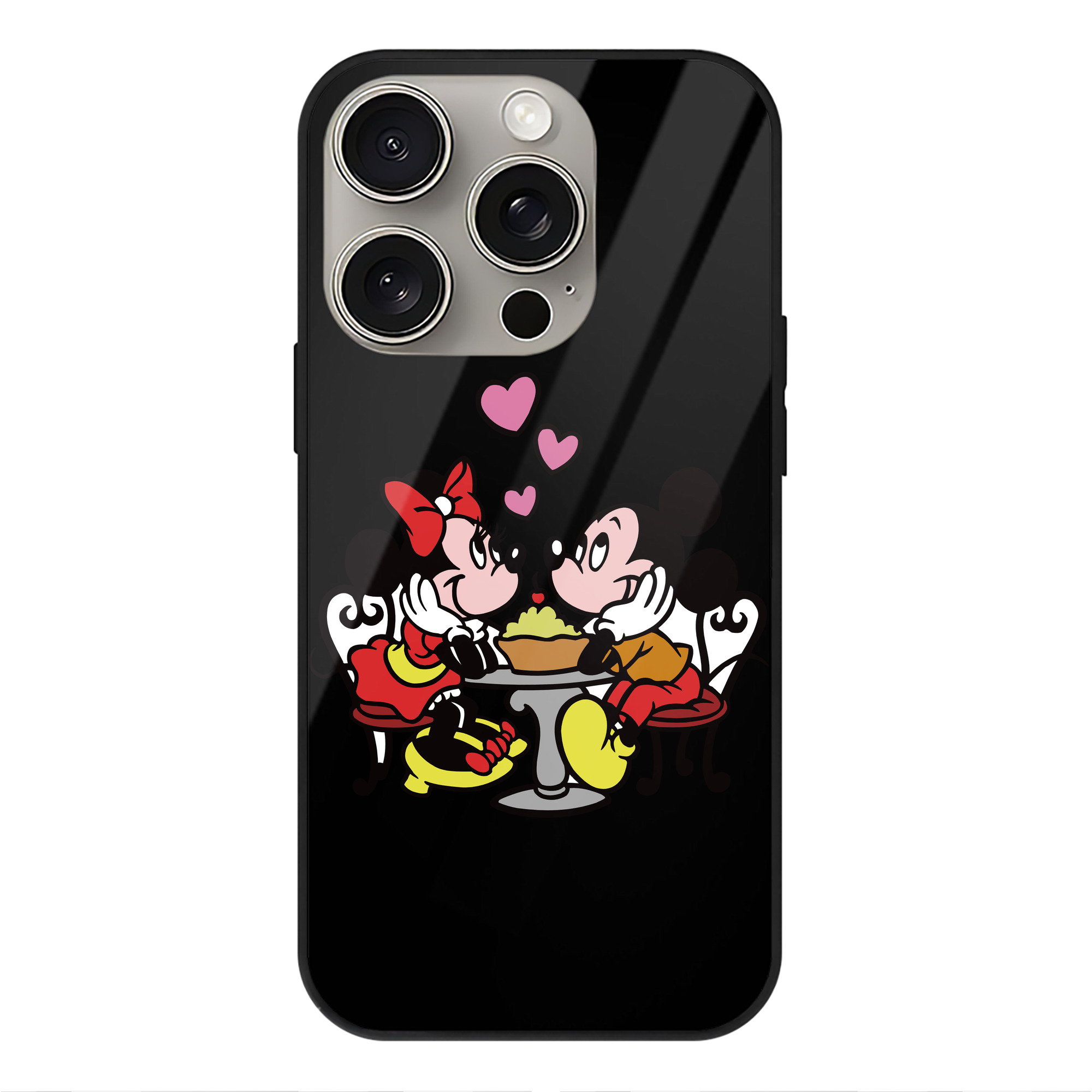 （画像用） ミッキーマウス Mickey Mouse 【iPhone15Pro対応】スマホケース 耐衝撃＆黄変防止 背面ガラス