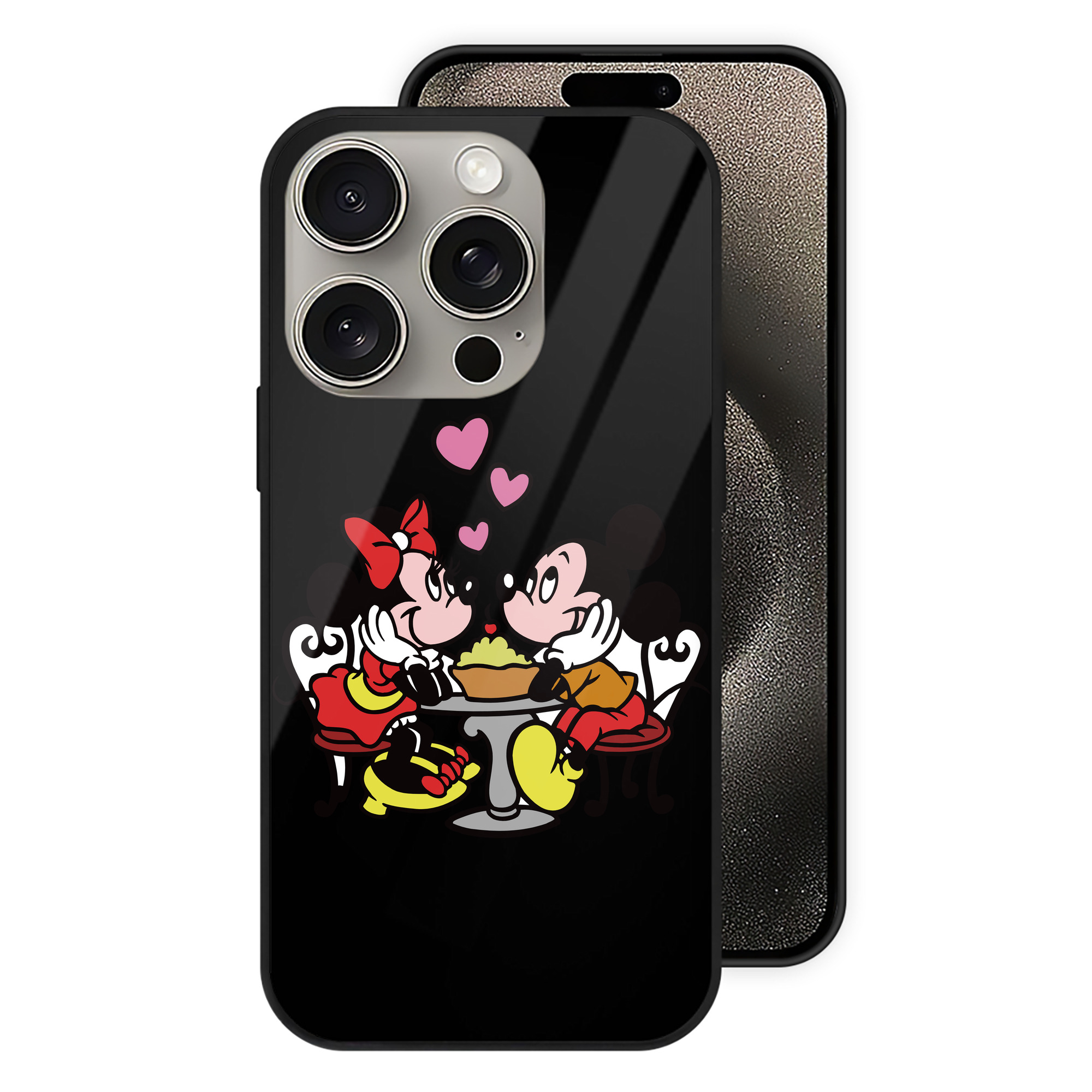 （画像用） ミッキーマウス Mickey Mouse 【iPhone15Pro対応】スマホケース 耐衝撃＆黄変防止 背面ガラス