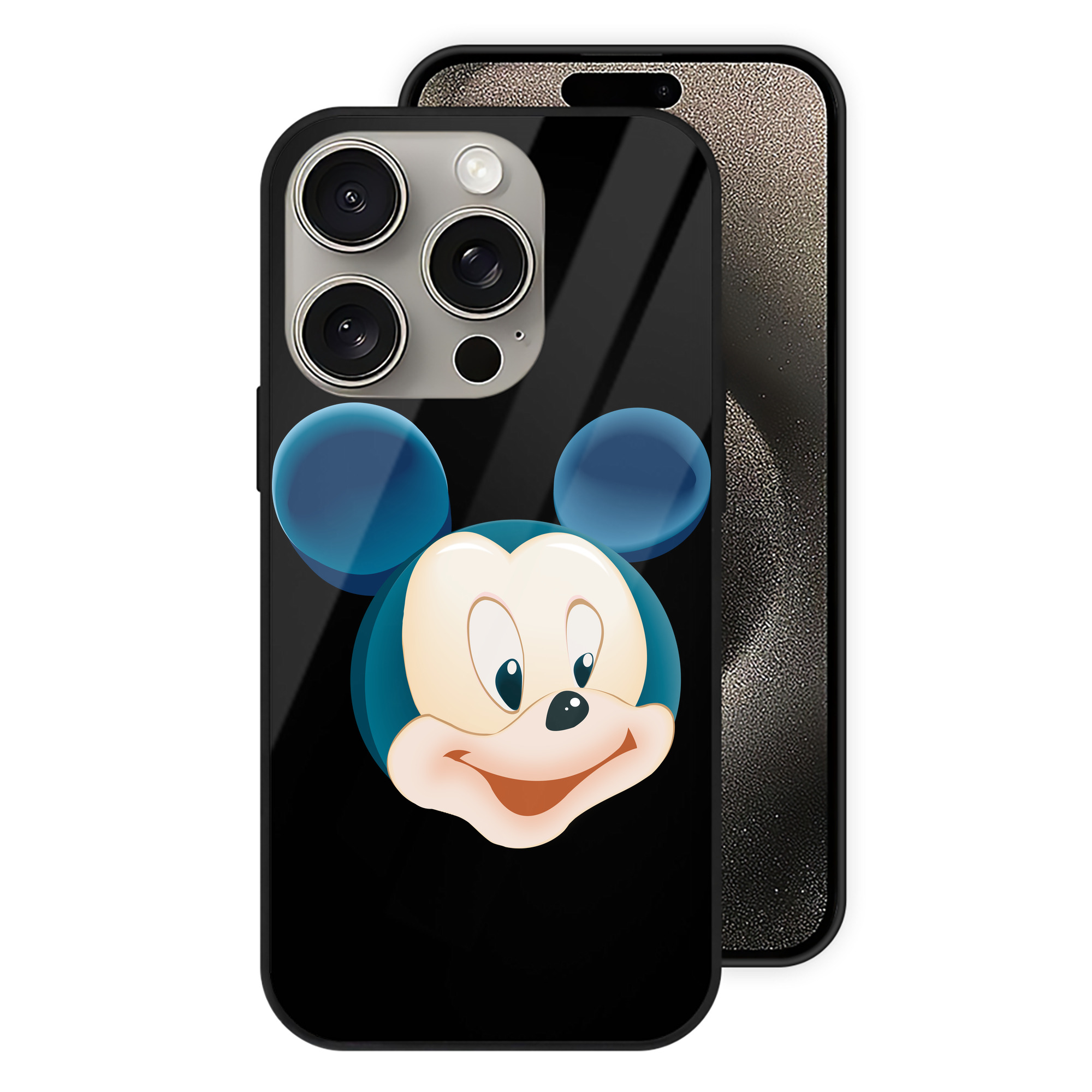 （画像用） ミッキーマウス Mickey Mouse 【iPhone15Pro対応】スマホケース 耐衝撃＆黄変防止 背面ガラス