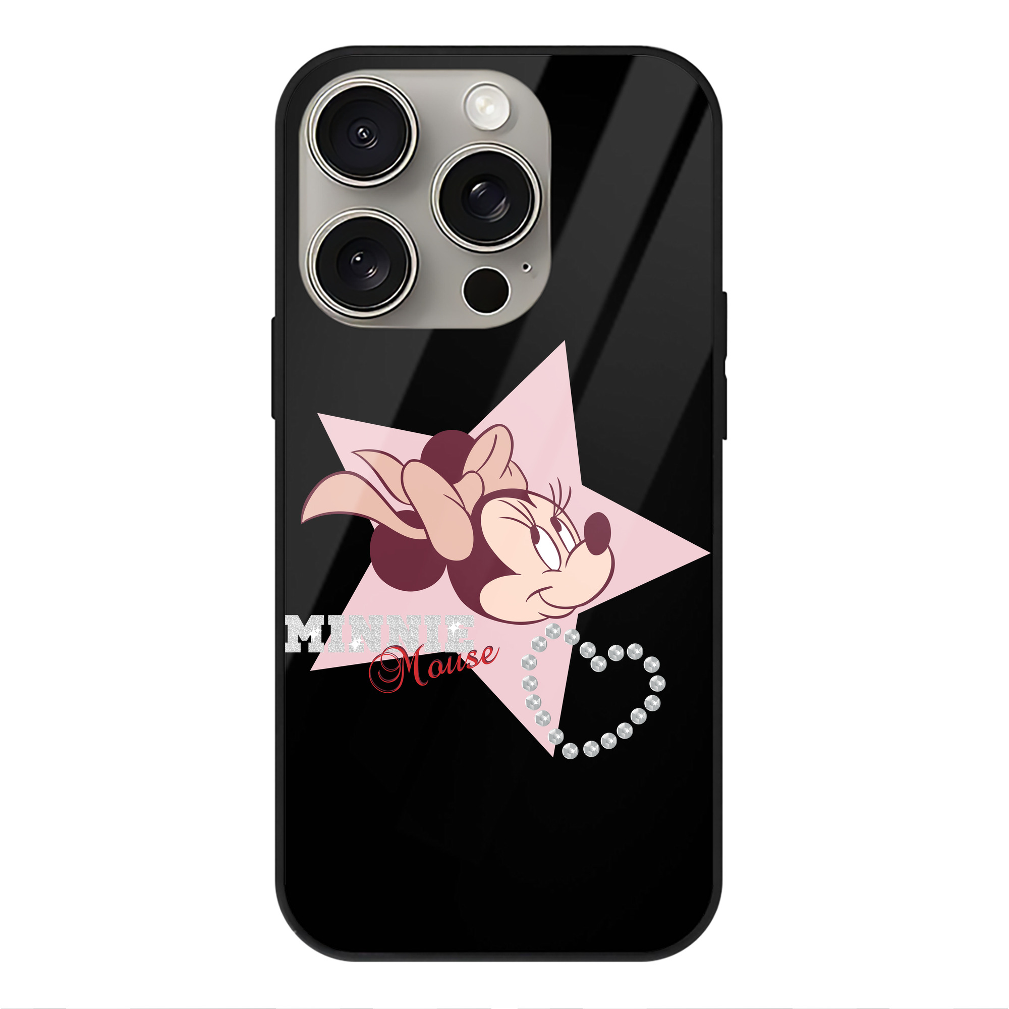 （画像用） ミッキーマウス Mickey Mouse 【iPhone15Pro対応】スマホケース 耐衝撃＆黄変防止 背面ガラス