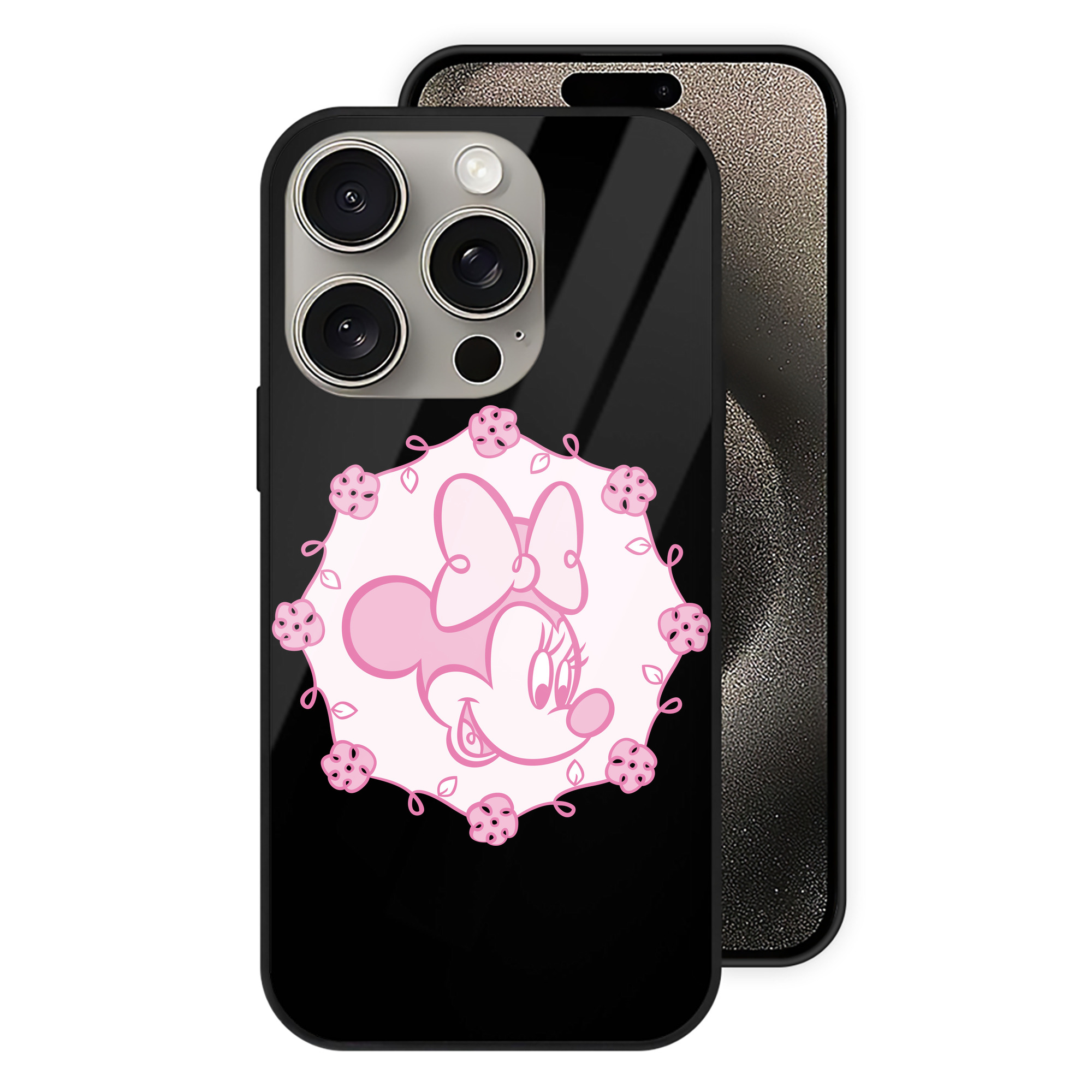 （画像用） ミッキーマウス Mickey Mouse 【iPhone15Pro対応】スマホケース 耐衝撃＆黄変防止 背面ガラス