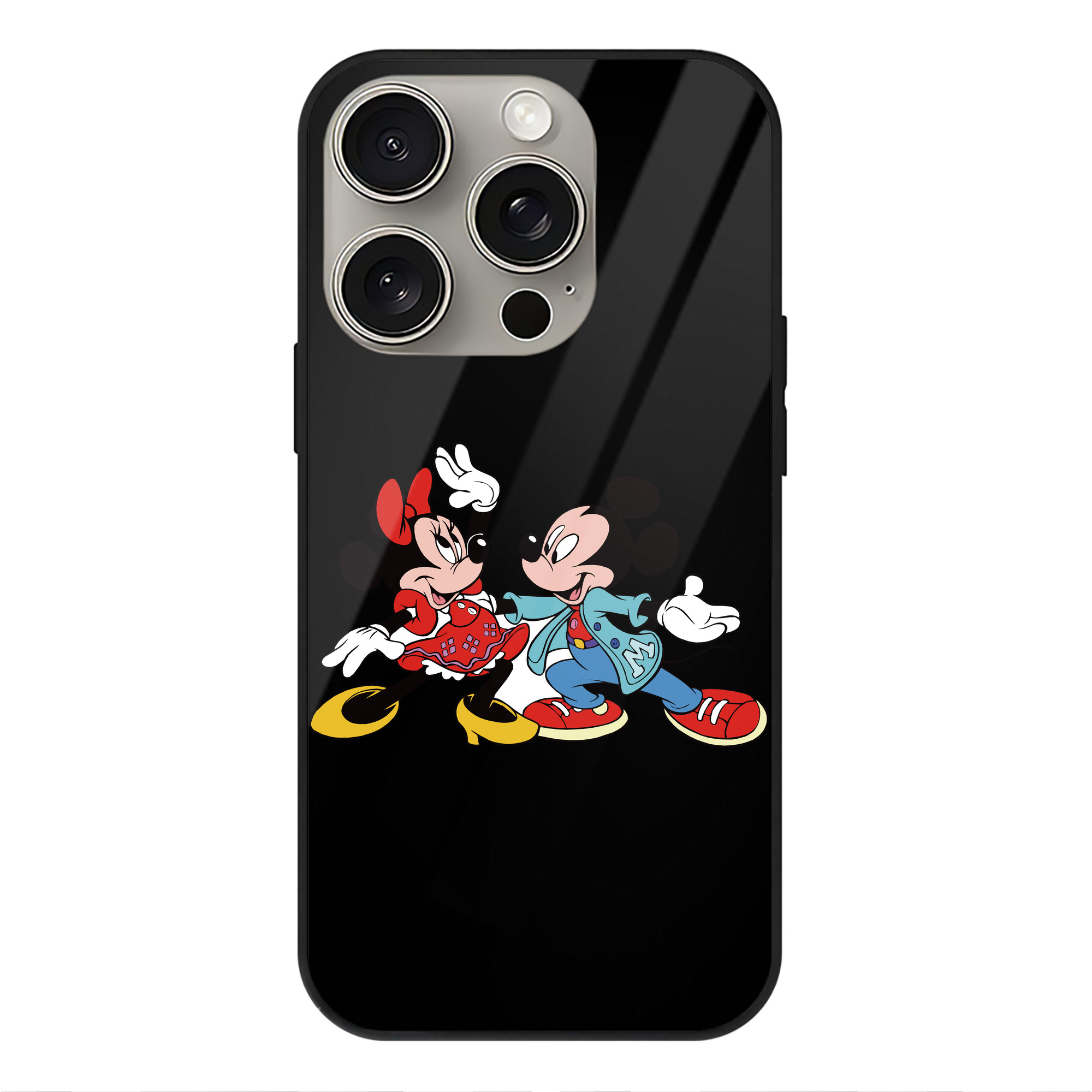（画像用） ミッキーマウス Mickey Mouse 【iPhone15Pro対応】スマホケース 耐衝撃＆黄変防止 背面ガラス