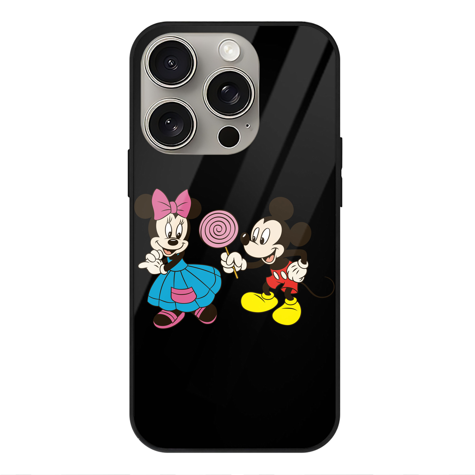 （画像用） ミッキーマウス Mickey Mouse 【iPhone15Pro対応】スマホケース 耐衝撃＆黄変防止 背面ガラス