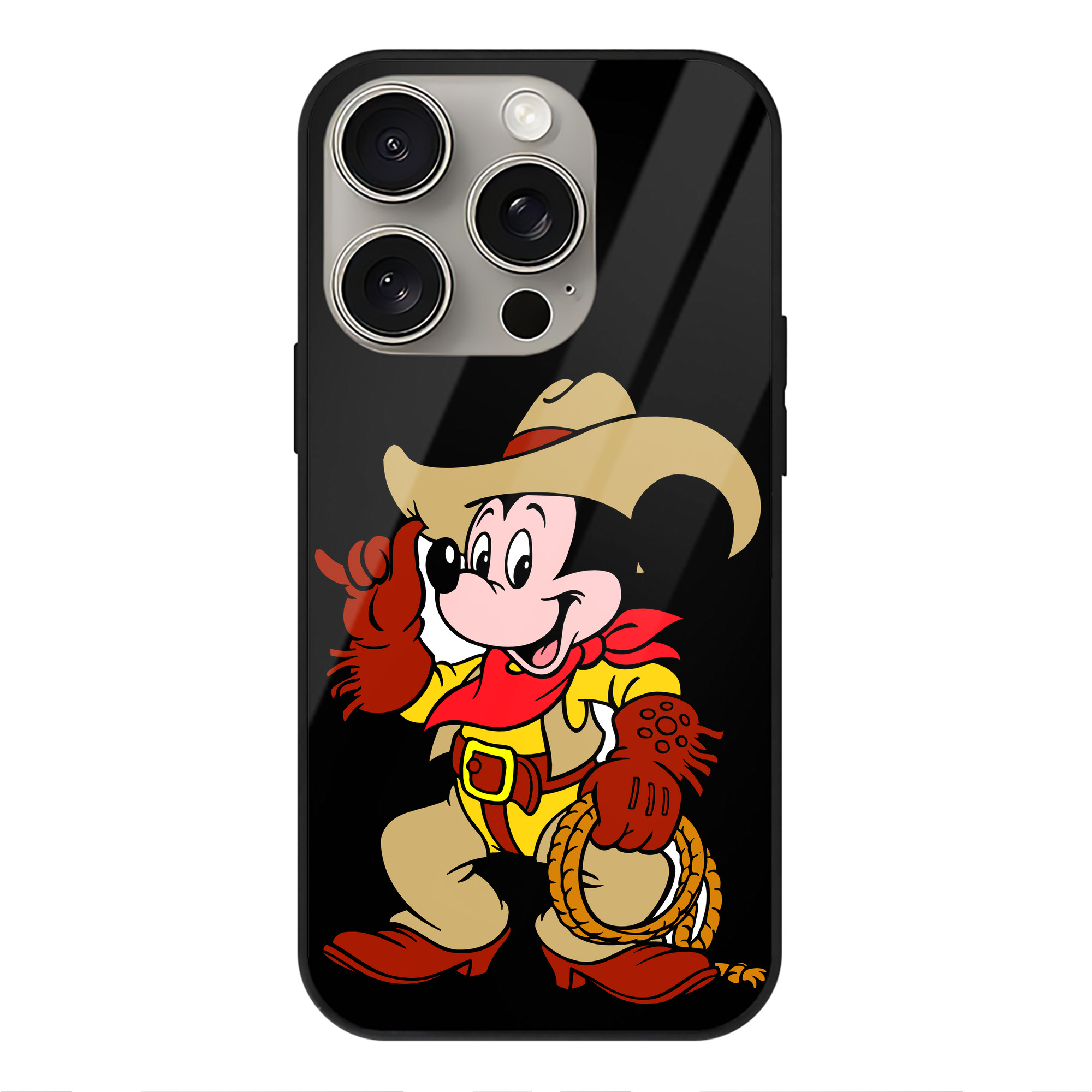 （画像用） ミッキーマウス Mickey Mouse 【iPhone15Pro対応】スマホケース 耐衝撃＆黄変防止 背面ガラス