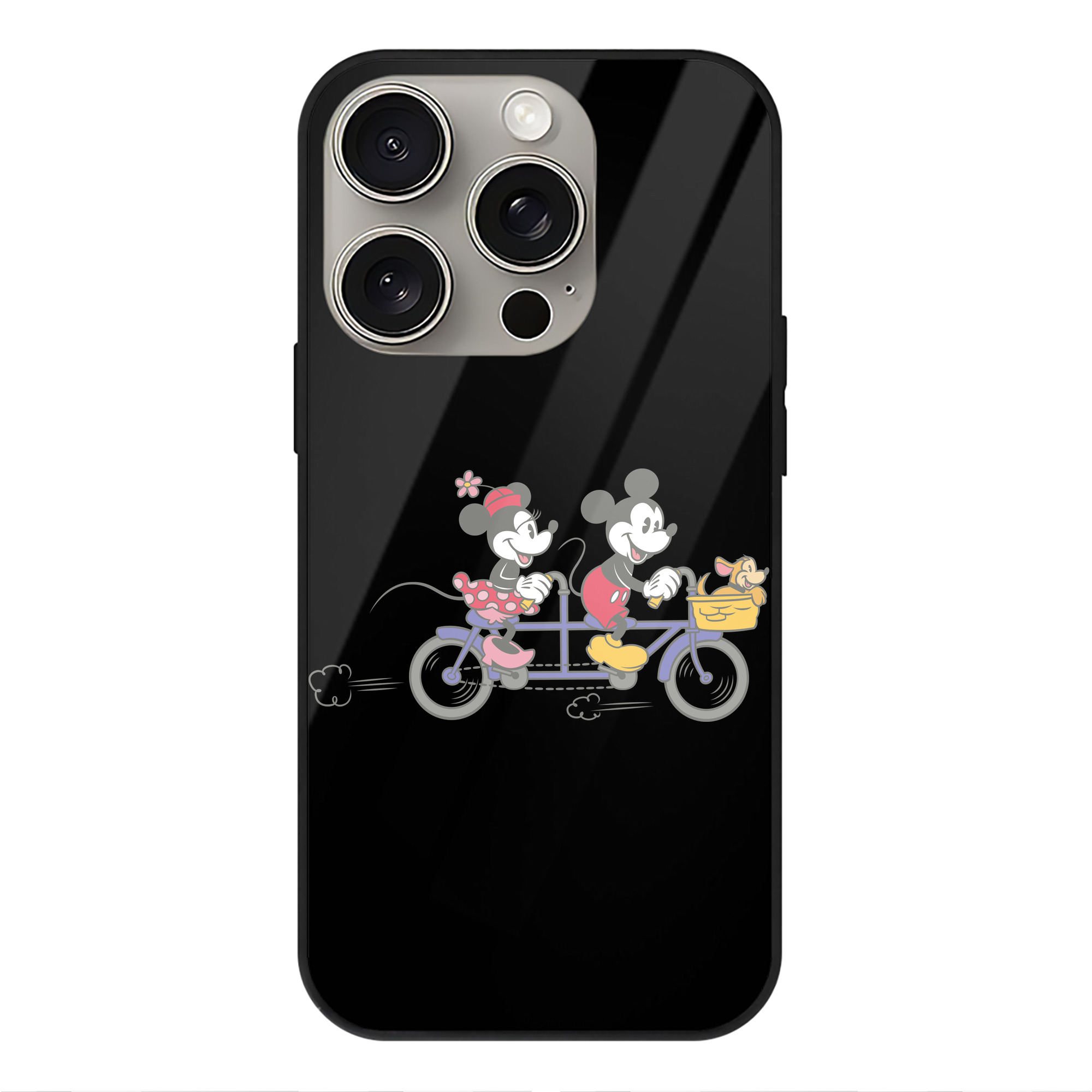 （画像用） ミッキーマウス Mickey Mouse 【iPhone15Pro対応】スマホケース 耐衝撃＆黄変防止 背面ガラス