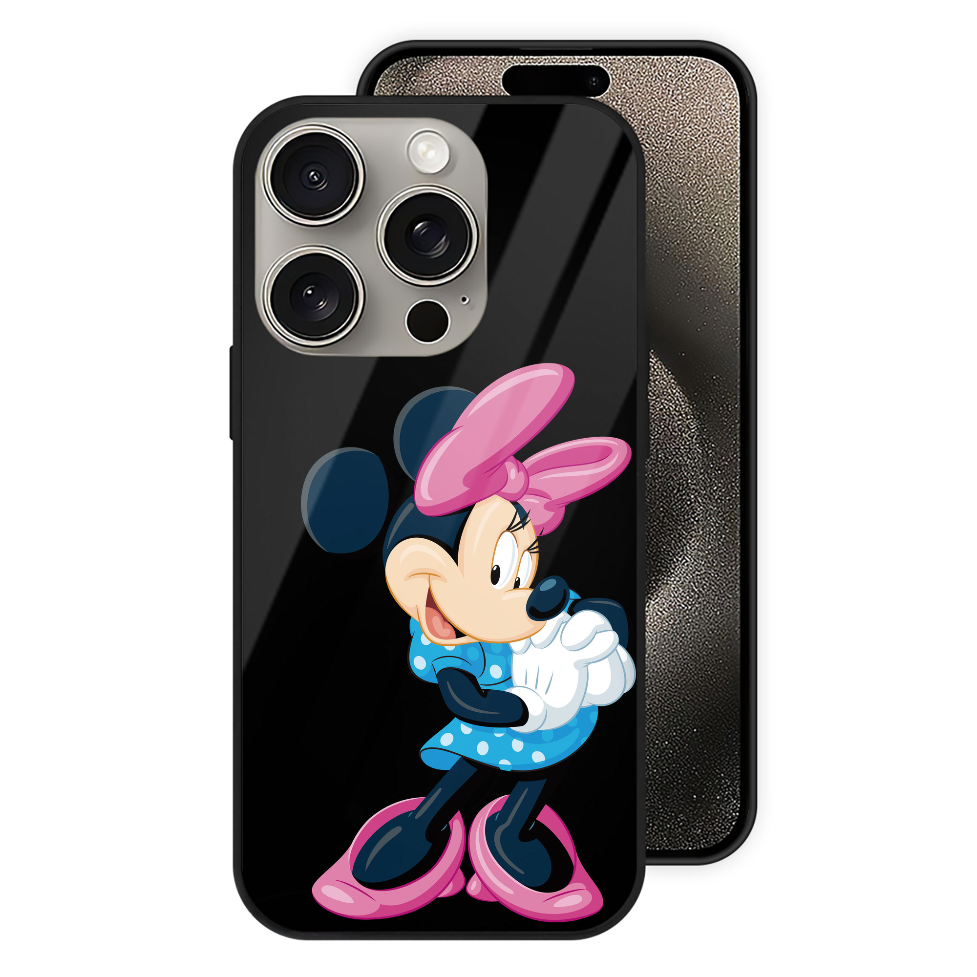 （画像用） ミッキーマウス Mickey Mouse 【iPhone15Pro対応】スマホケース 耐衝撃＆黄変防止 背面ガラス