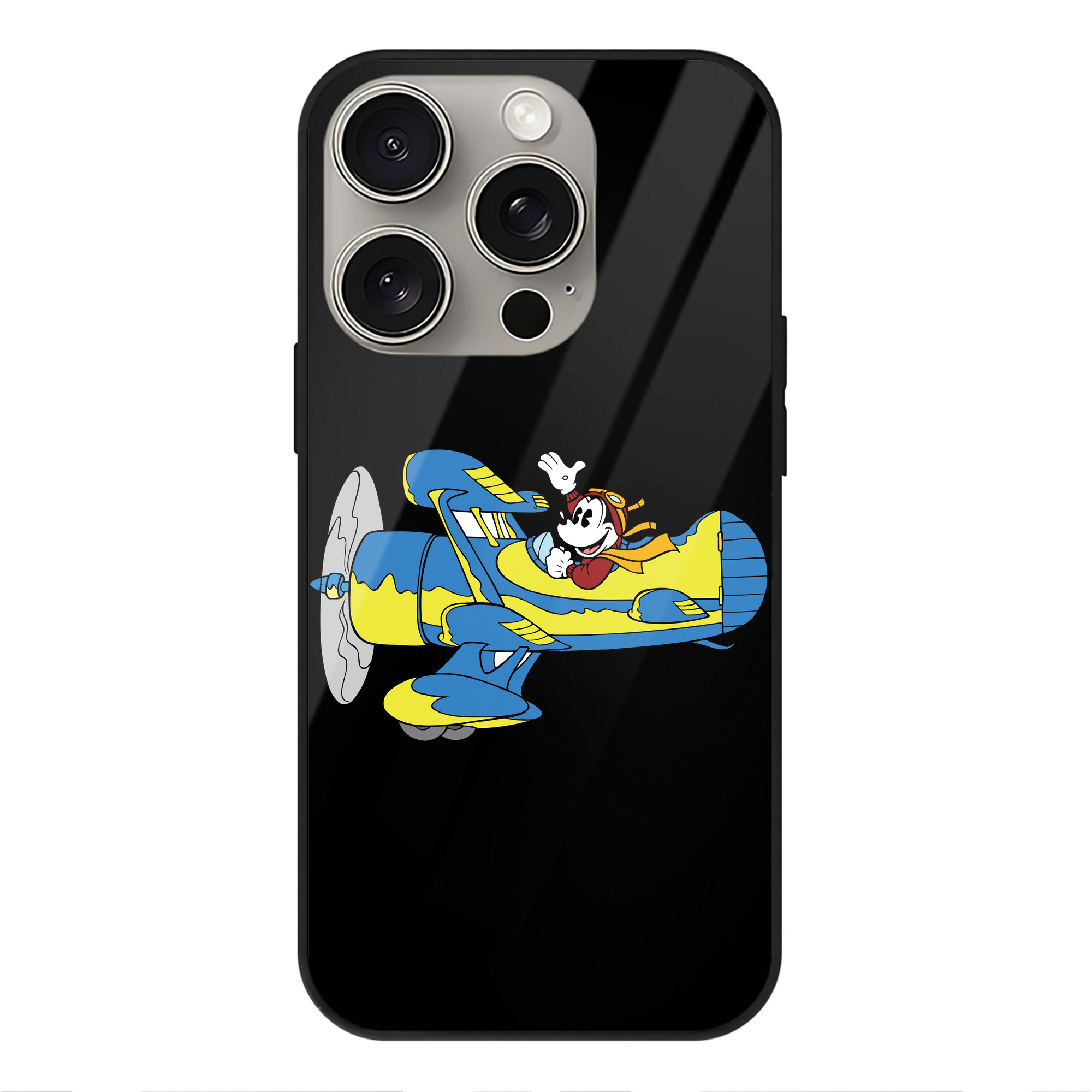 （画像用） ミッキーマウス Mickey Mouse 【iPhone15Pro対応】スマホケース 耐衝撃＆黄変防止 背面ガラス