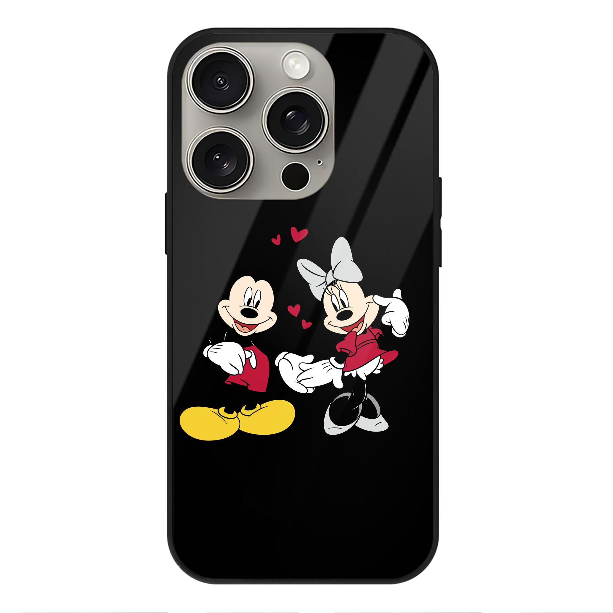 （画像用） ミッキーマウス Mickey Mouse 【iPhone15Pro対応】スマホケース 耐衝撃＆黄変防止 背面ガラス