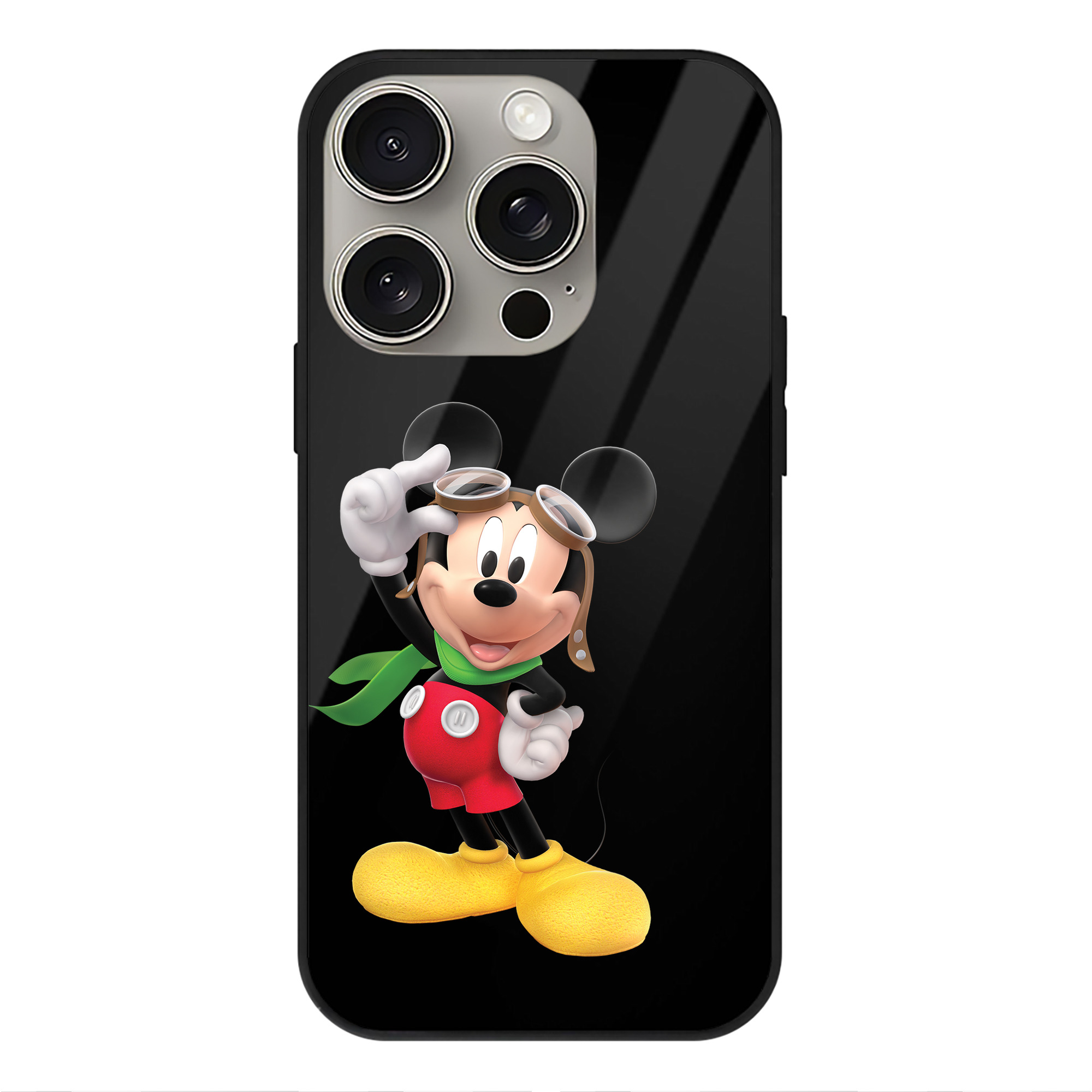 （画像用） ミッキーマウス Mickey Mouse 【iPhone15Pro対応】スマホケース 耐衝撃＆黄変防止 背面ガラス