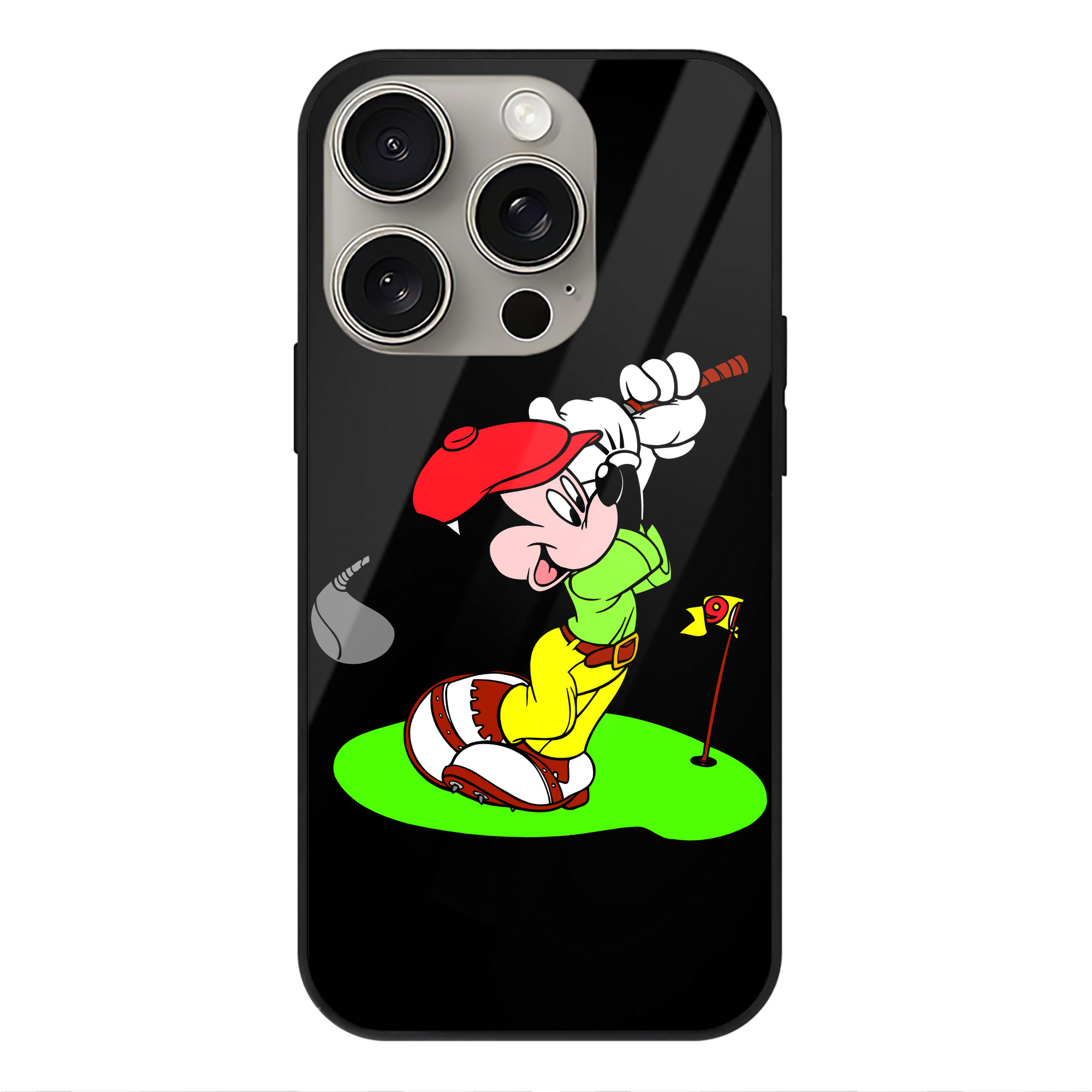 （画像用） ミッキーマウス Mickey Mouse 【iPhone15Pro対応】スマホケース 耐衝撃＆黄変防止 背面ガラス