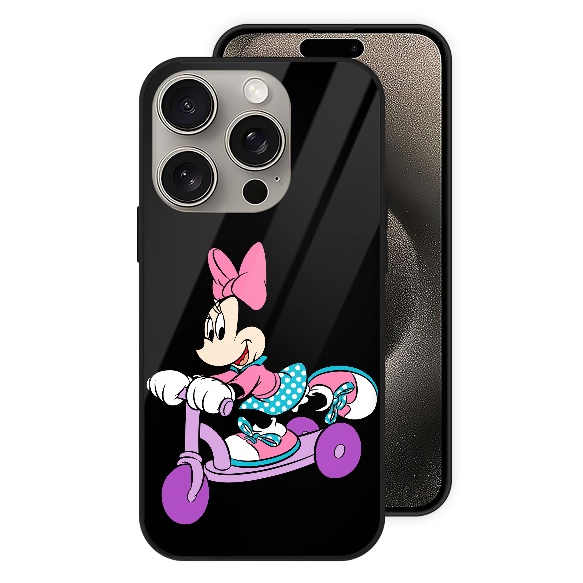 （画像用） ミッキーマウス Mickey Mouse 【iPhone15Pro対応】スマホケース 耐衝撃＆黄変防止 背面ガラス