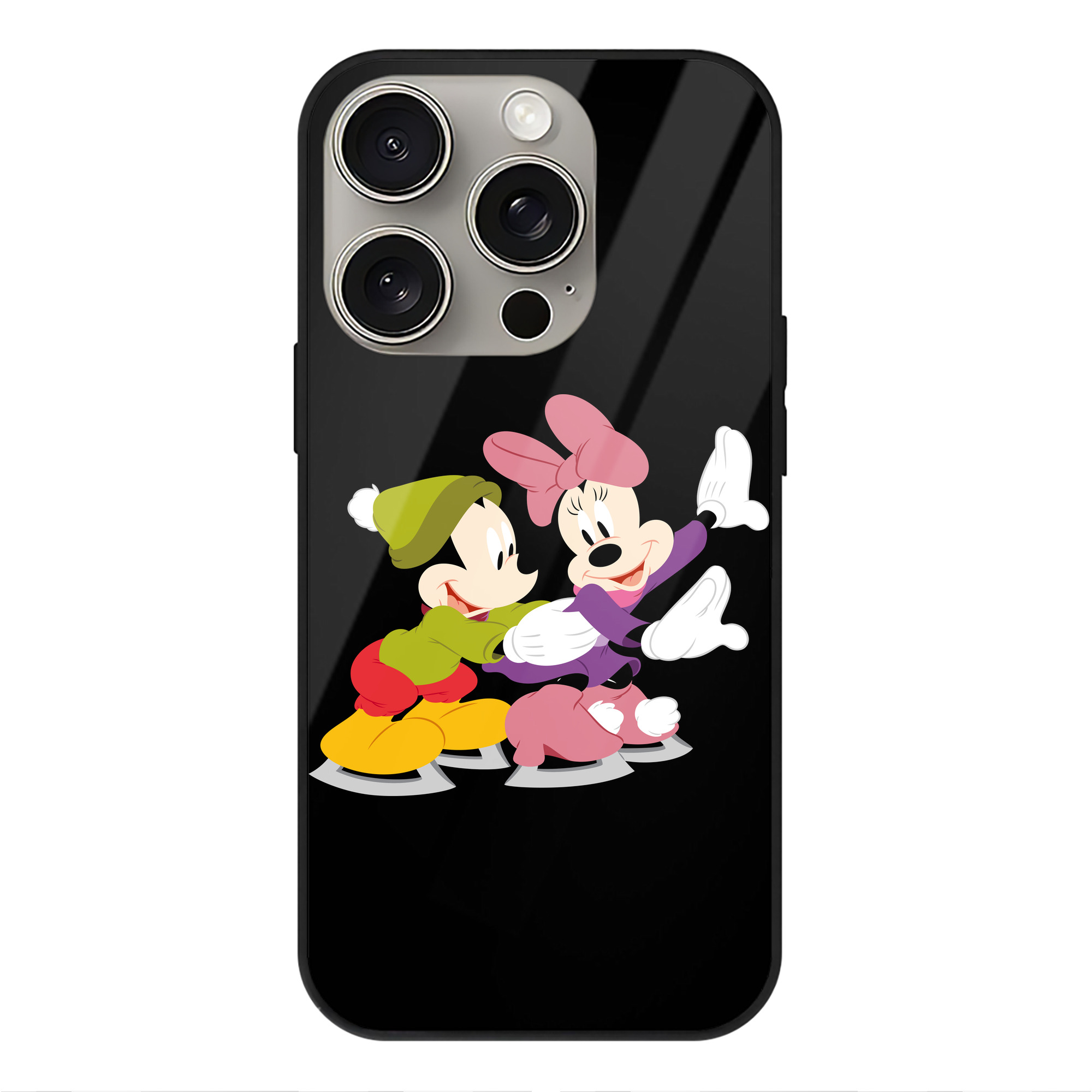 （画像用） ミッキーマウス Mickey Mouse 【iPhone15Pro対応】スマホケース 耐衝撃＆黄変防止 背面ガラス