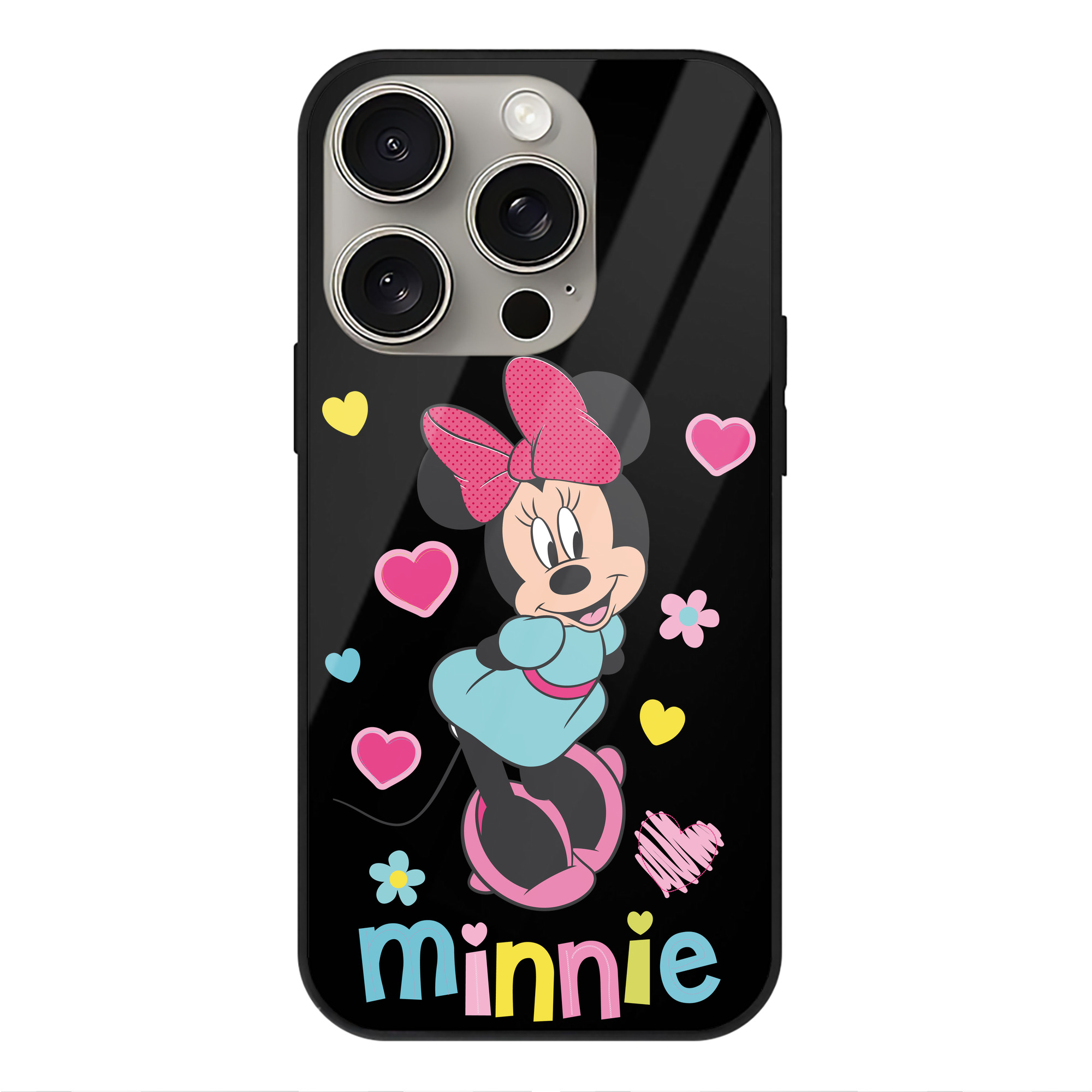 （画像用） ミッキーマウス Mickey Mouse 【iPhone15Pro対応】スマホケース 耐衝撃＆黄変防止 背面ガラス