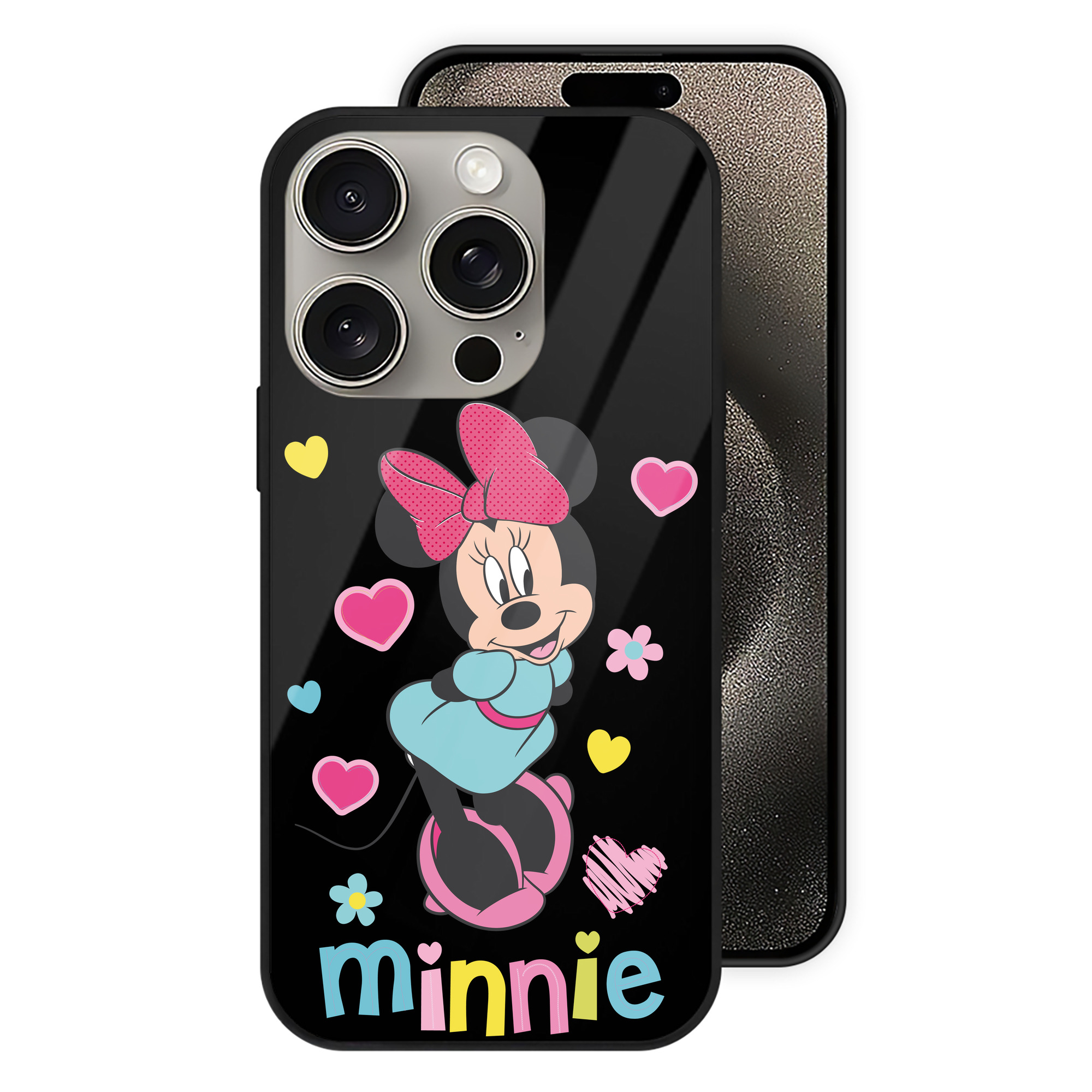 （画像用） ミッキーマウス Mickey Mouse 【iPhone15Pro対応】スマホケース 耐衝撃＆黄変防止 背面ガラス