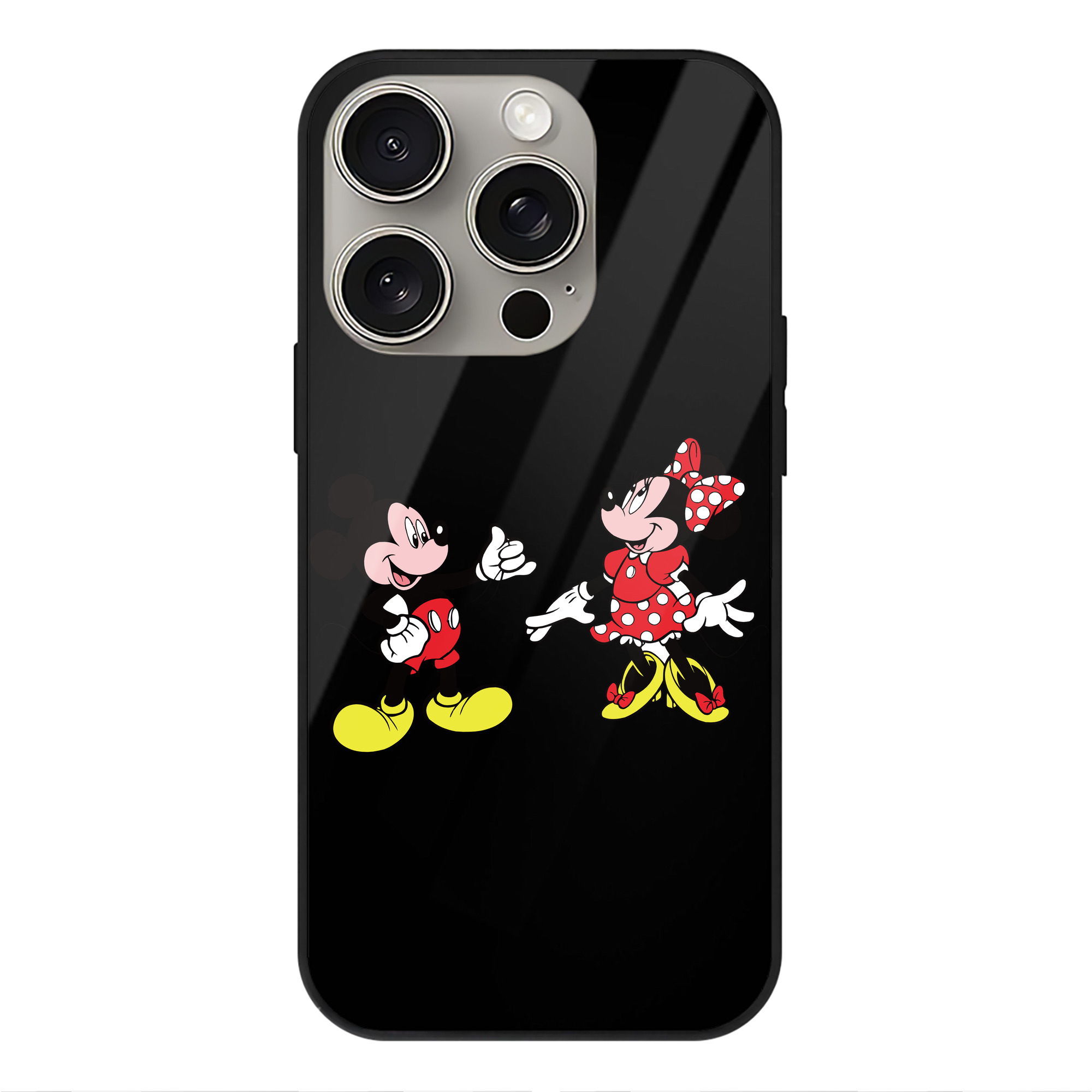 （画像用） ミッキーマウス Mickey Mouse 【iPhone15Pro対応】スマホケース 耐衝撃＆黄変防止 背面ガラス