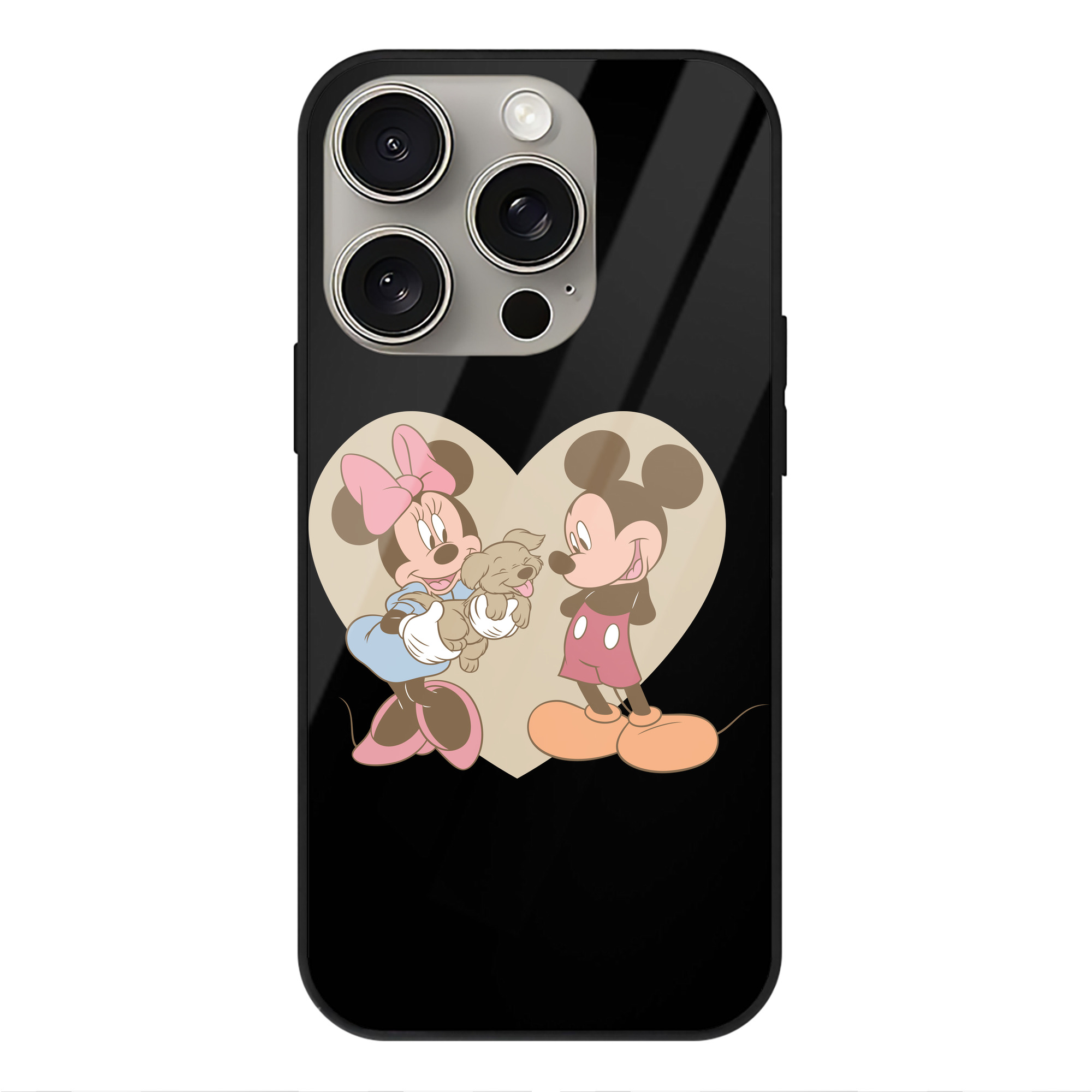 （画像用） ミッキーマウス Mickey Mouse 【iPhone15Pro対応】スマホケース 耐衝撃＆黄変防止 背面ガラス