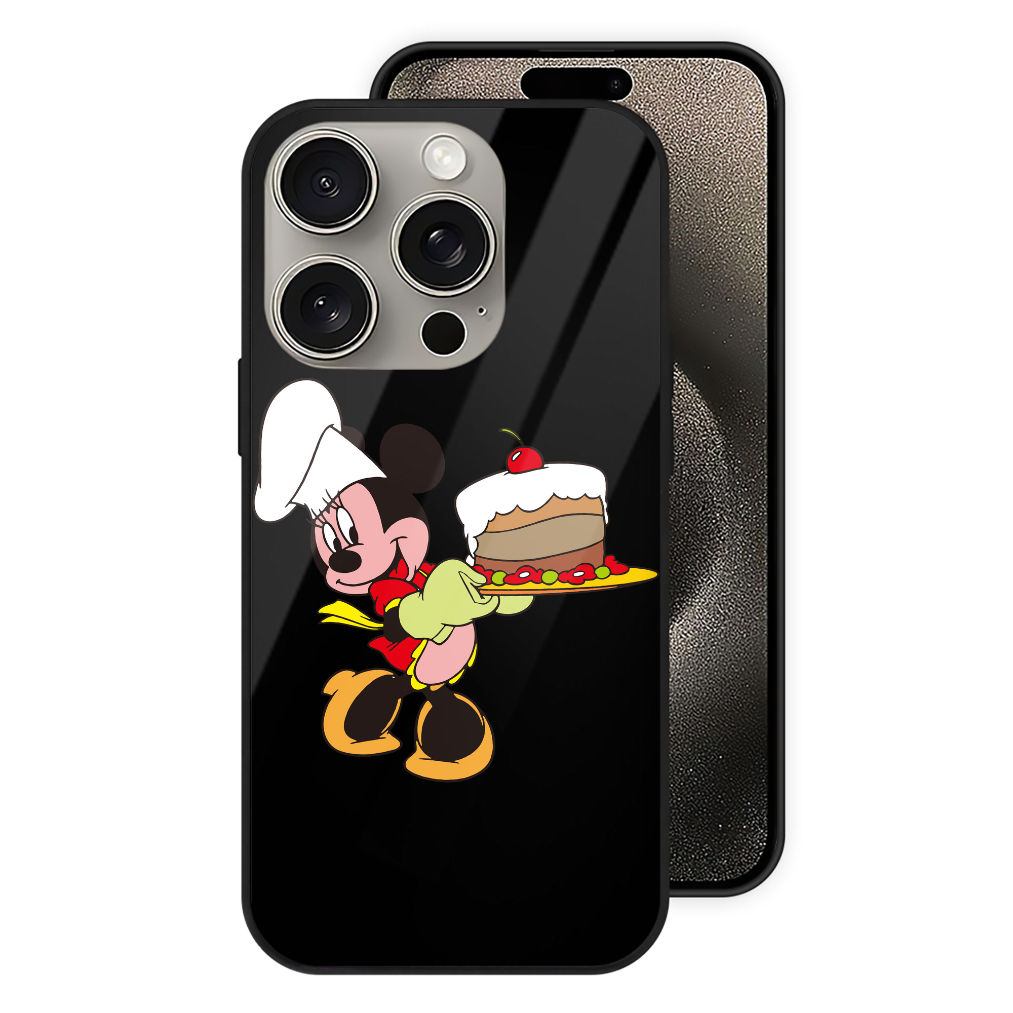 （画像用） ミッキーマウス Mickey Mouse 【iPhone15Pro対応】スマホケース 耐衝撃＆黄変防止 背面ガラス