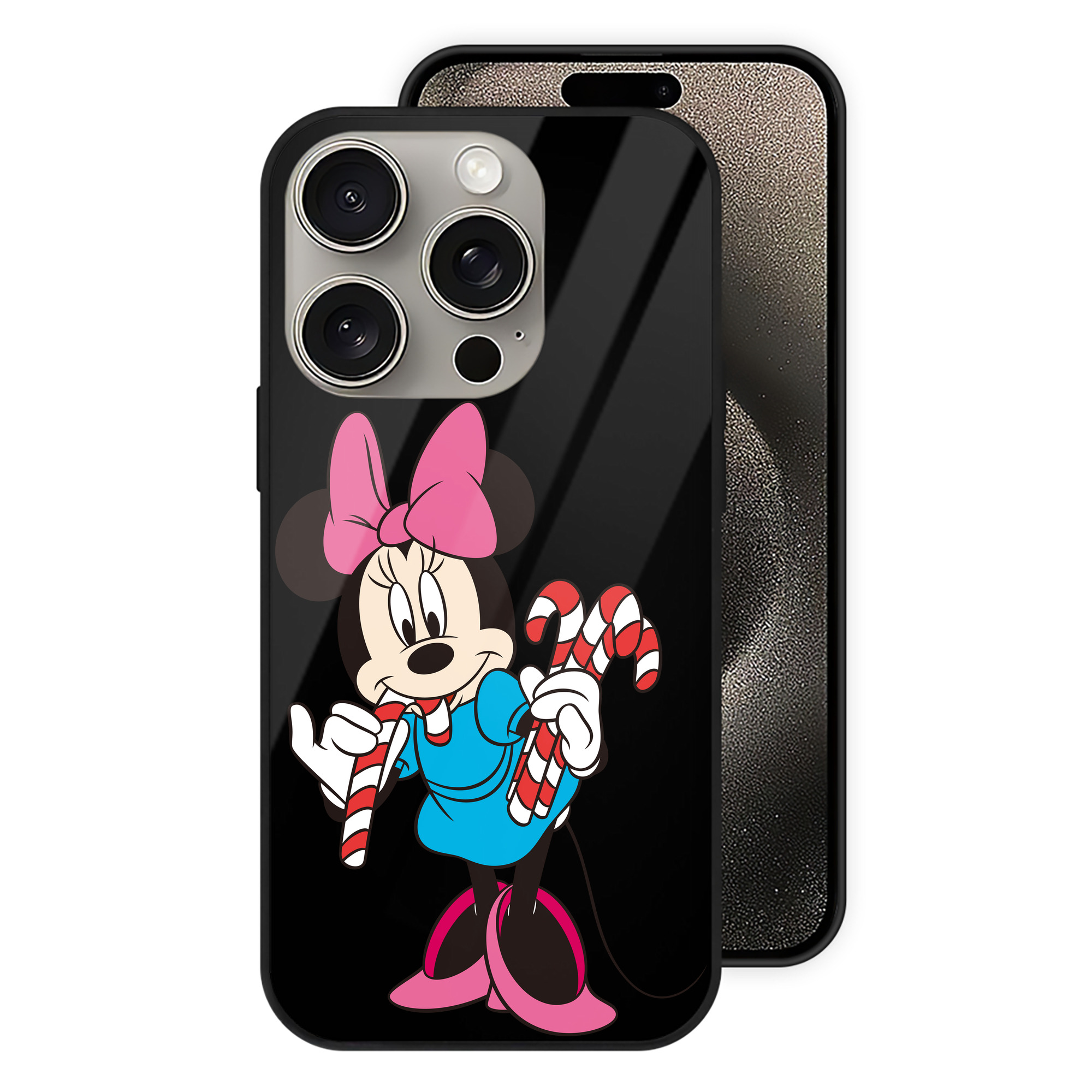 （画像用） ミッキーマウス Mickey Mouse 【iPhone15Pro対応】スマホケース 耐衝撃＆黄変防止 背面ガラス