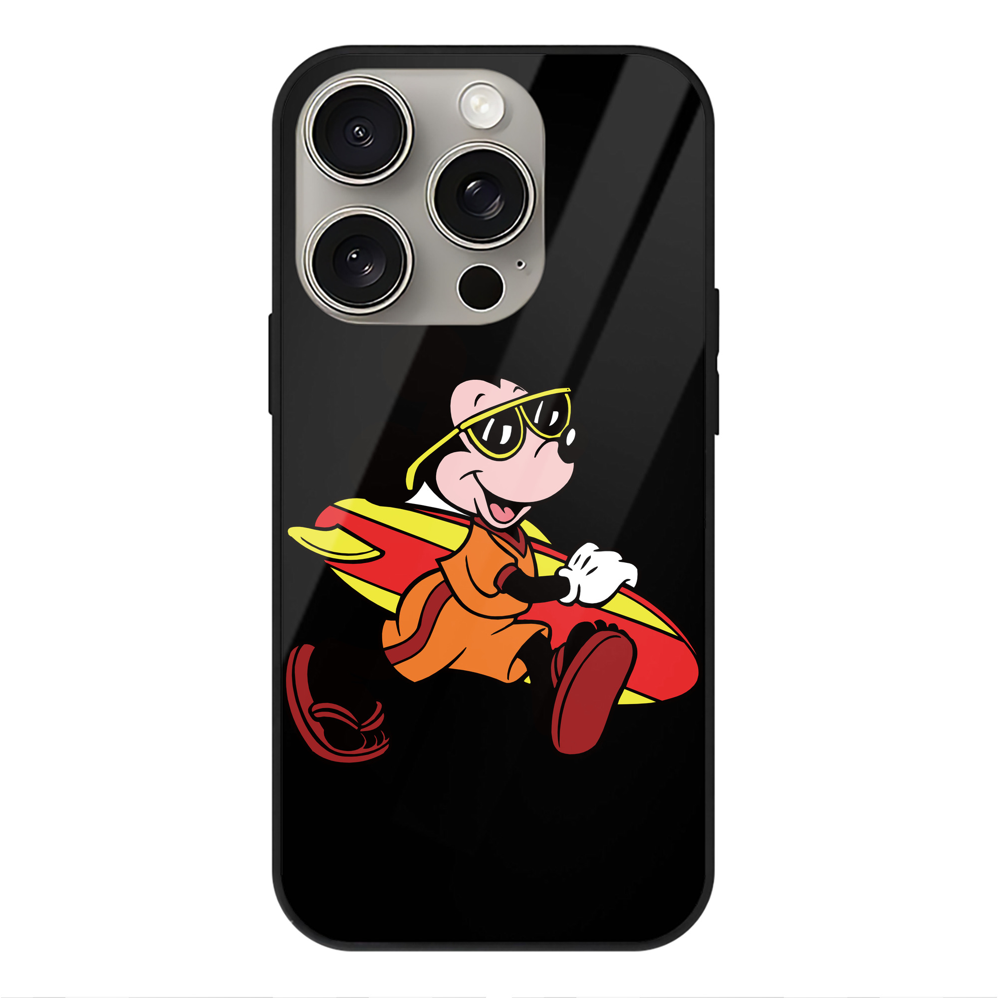 （画像用） ミッキーマウス Mickey Mouse 【iPhone15Pro対応】スマホケース 耐衝撃＆黄変防止 背面ガラス
