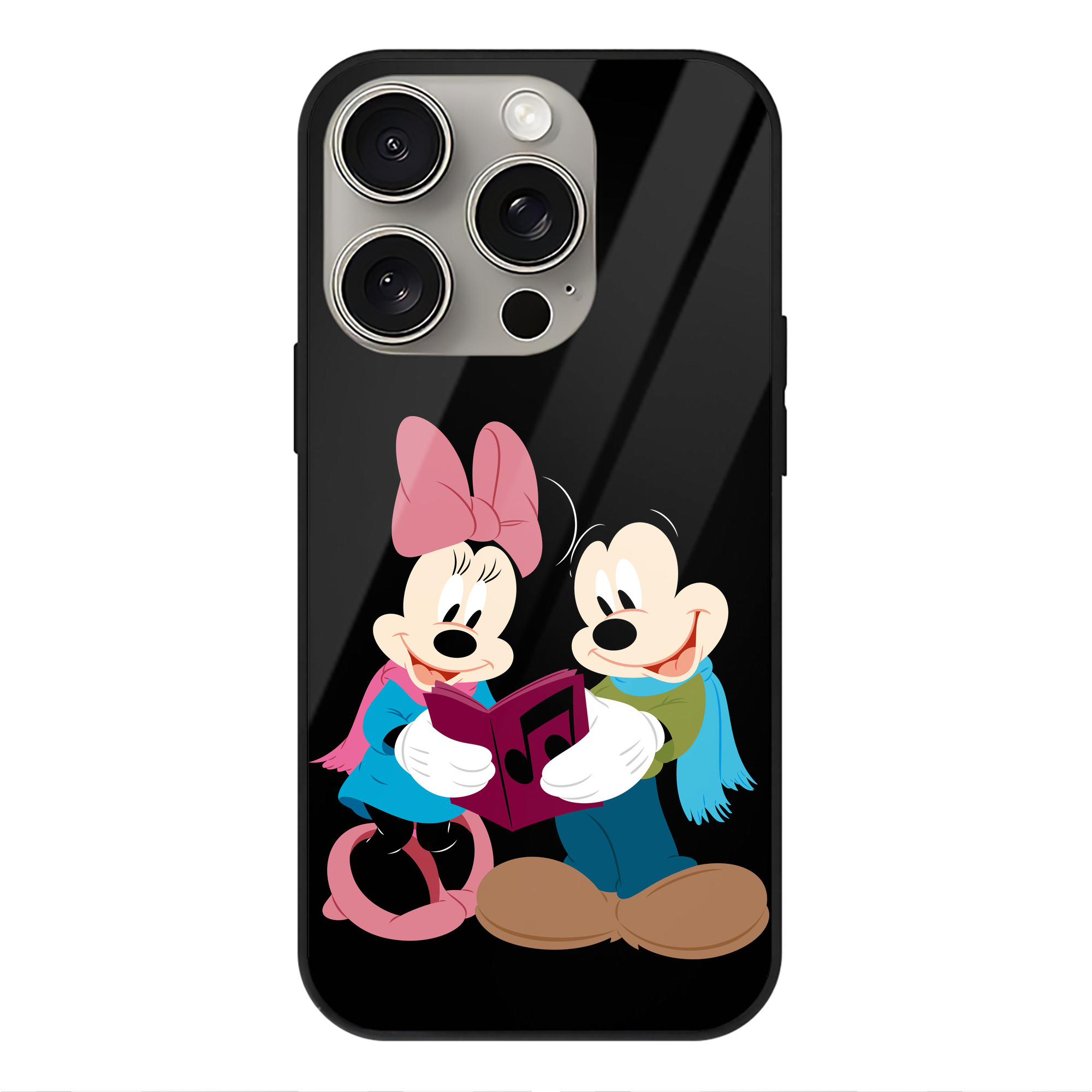 （画像用） ミッキーマウス Mickey Mouse 【iPhone15Pro対応】スマホケース 耐衝撃＆黄変防止 背面ガラス
