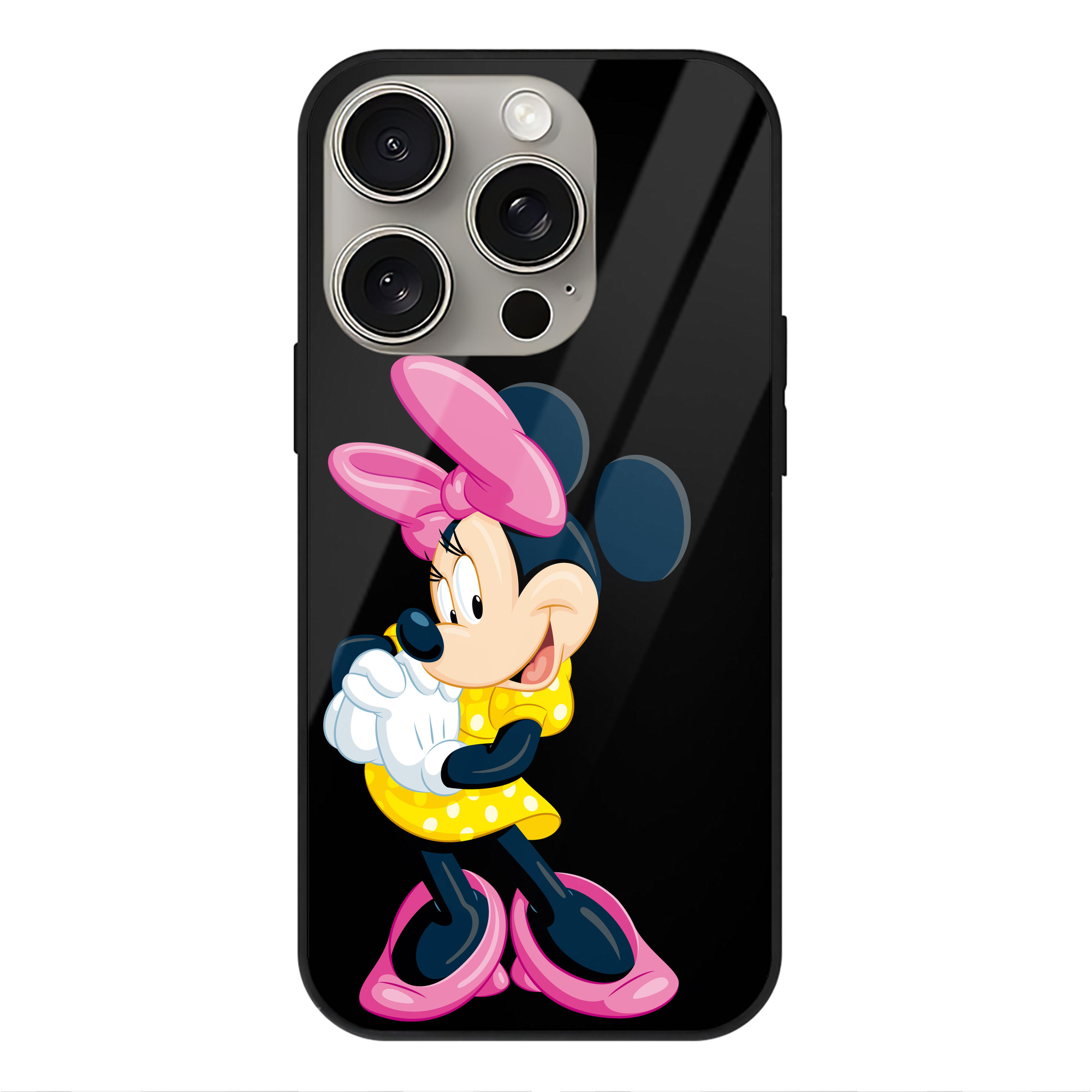 （画像用） ミッキーマウス Mickey Mouse 【iPhone15Pro対応】スマホケース 耐衝撃＆黄変防止 背面ガラス