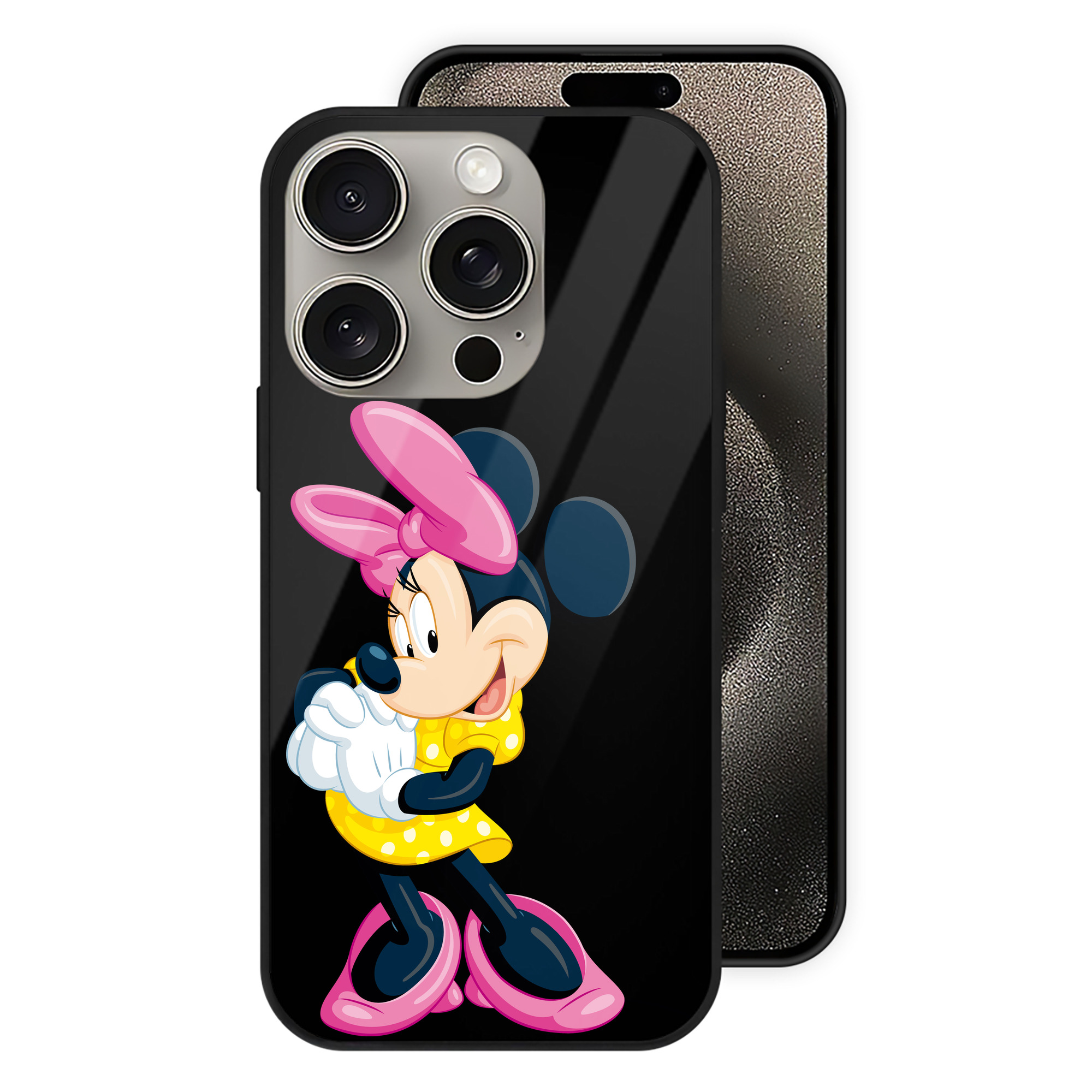 （画像用） ミッキーマウス Mickey Mouse 【iPhone15Pro対応】スマホケース 耐衝撃＆黄変防止 背面ガラス
