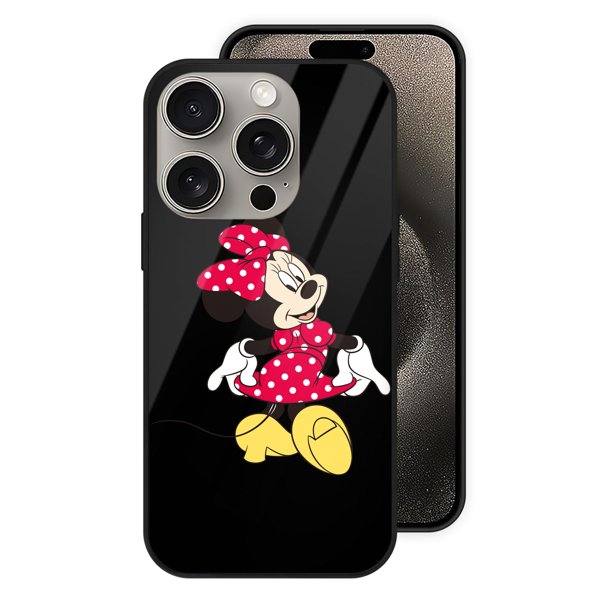 （画像用） ミッキーマウス Mickey Mouse 【iPhone15Pro対応】スマホケース 耐衝撃＆黄変防止 背面ガラス